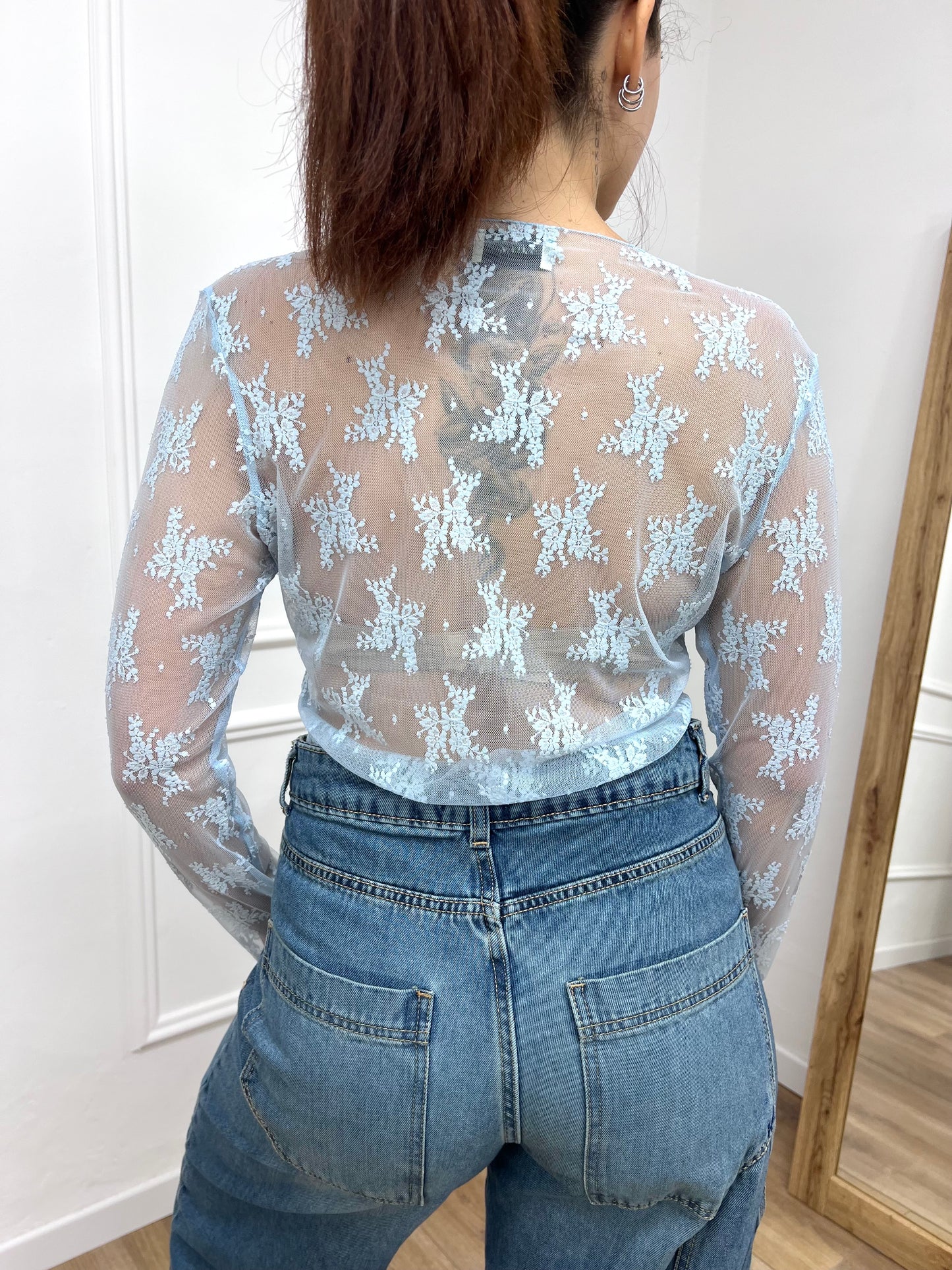 SUSY MIX MAGLIA PIZZO MANICOTTI ROBERTA CIELO