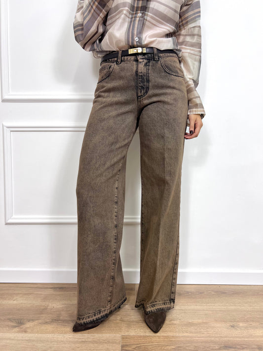 SUSY MIX DENIM PALAZZO SABBIATO VAIANA CAMEL