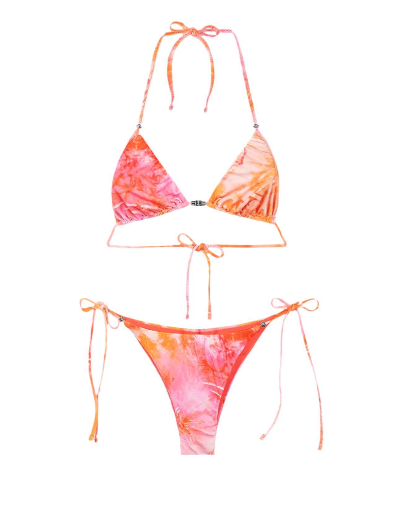 BIKINI TRIANGOLO CON SLIP REGOLABILE FANTASIA ARANCIO