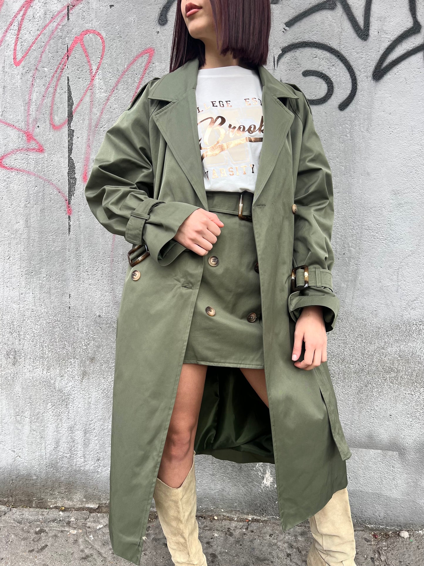 SUSY MIX TRENCH OVER TESSUTO TECNICO ERIN MILITARE