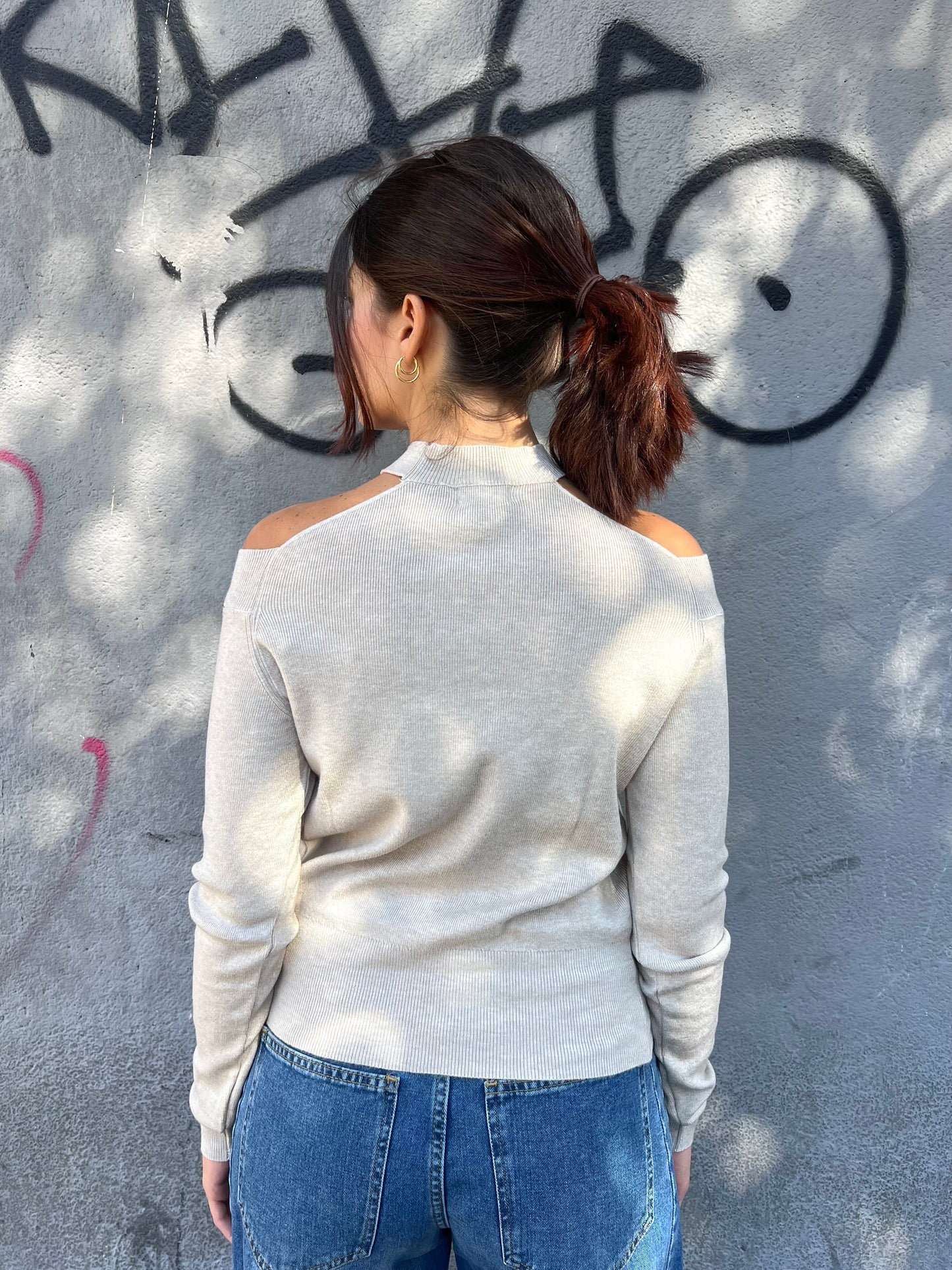 SUSY MIX MAGLIA RASATA CUT OUT VERONICA BEIGE