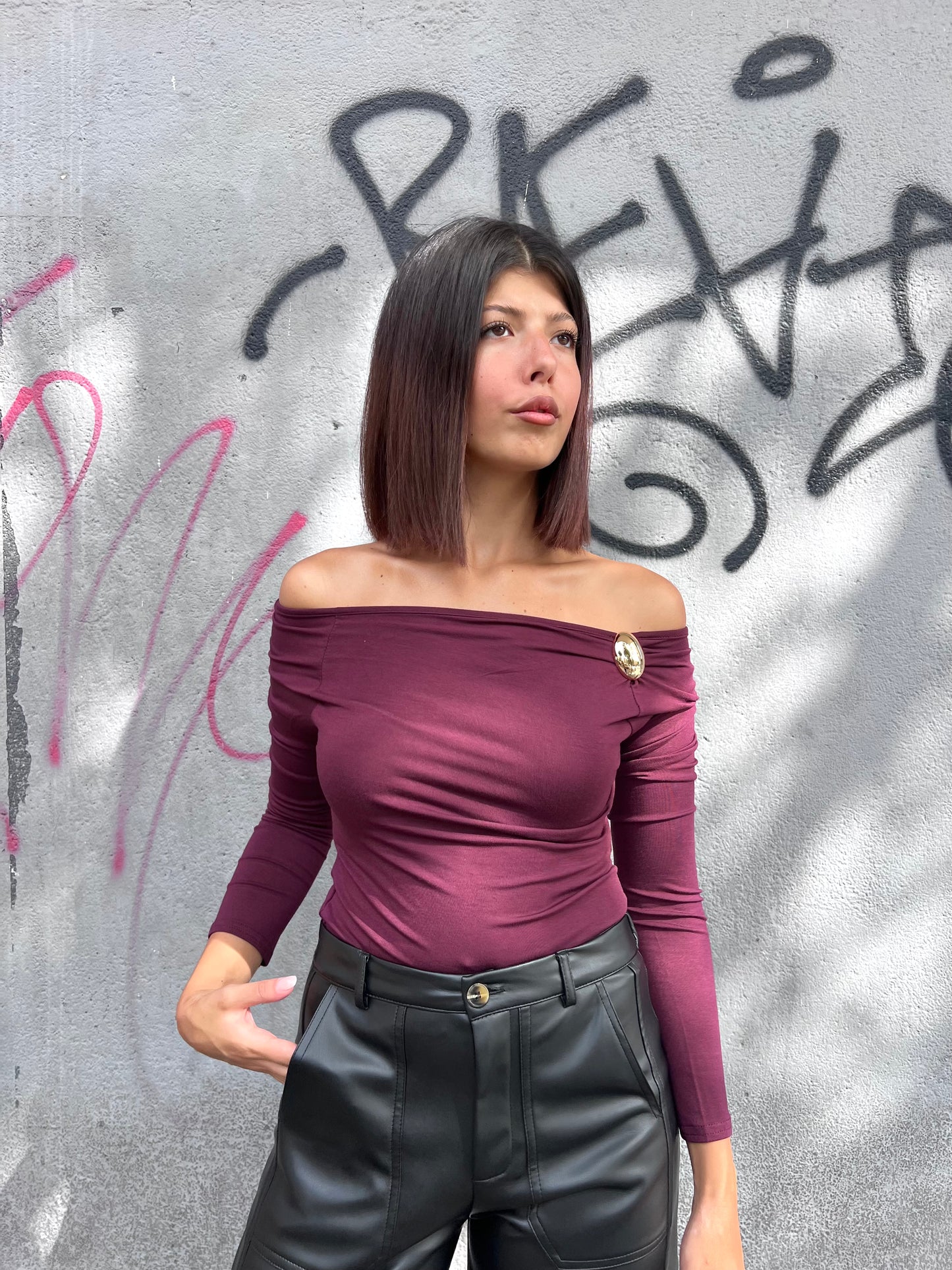 SUSY MIX MAGLIA BARCA CON APPLICAZIONE SORAYA VINO