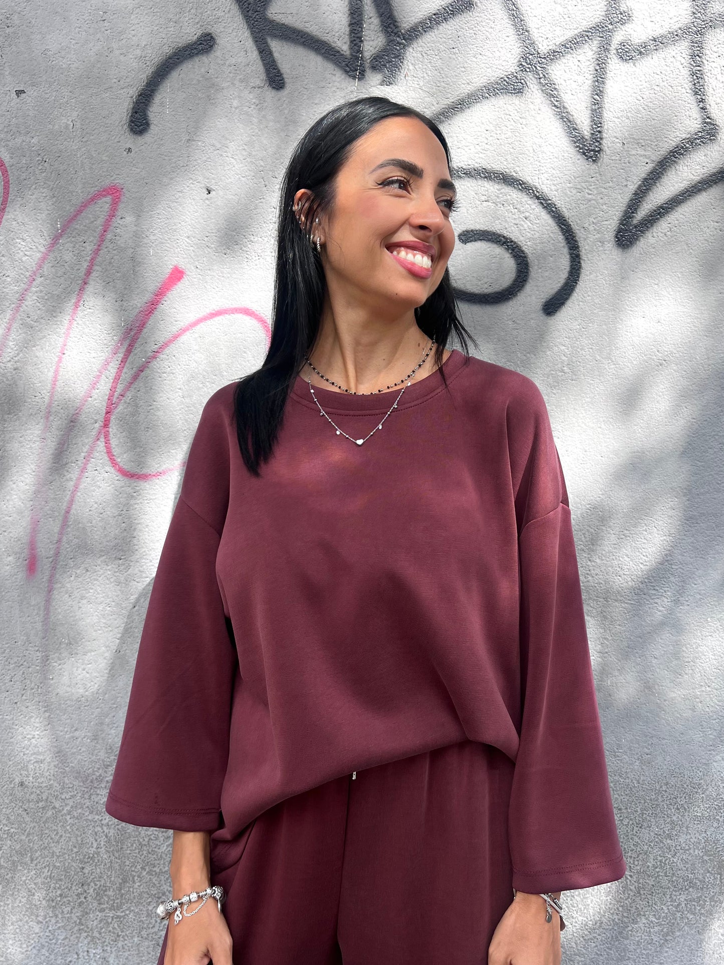SUSY MIX COMPLETO FELPA& PANTALONE MARIKA BURGUNDY