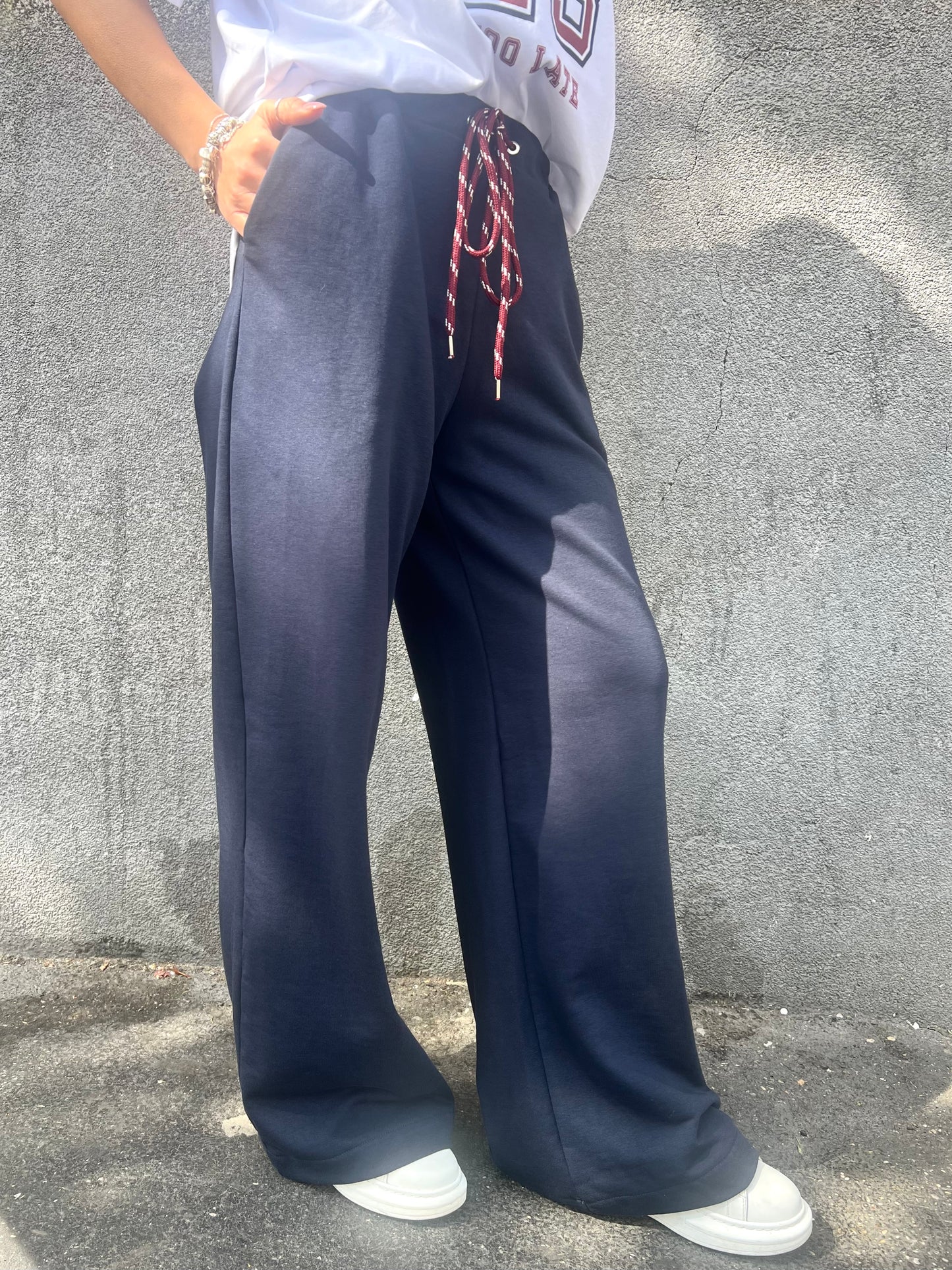 PANTALONE FELPA PALAZZO VON LACCIO MELORY BLU