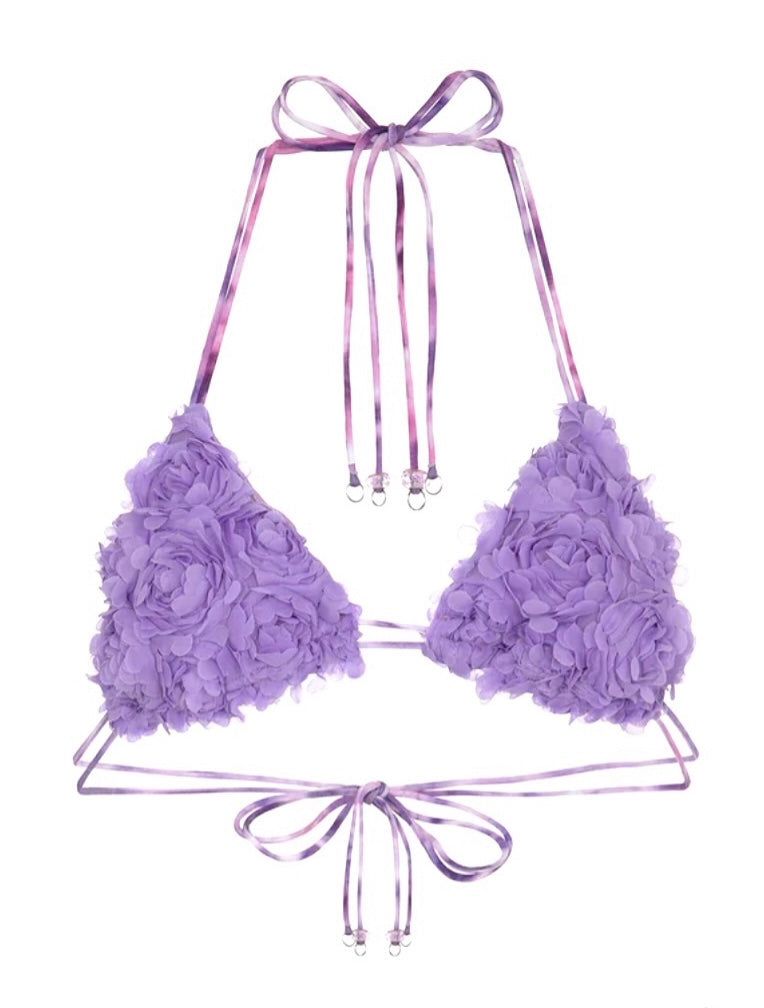 CHANGIT BIKINI TRIANGOLO E SLIP AMERICANO FISSO LILLA