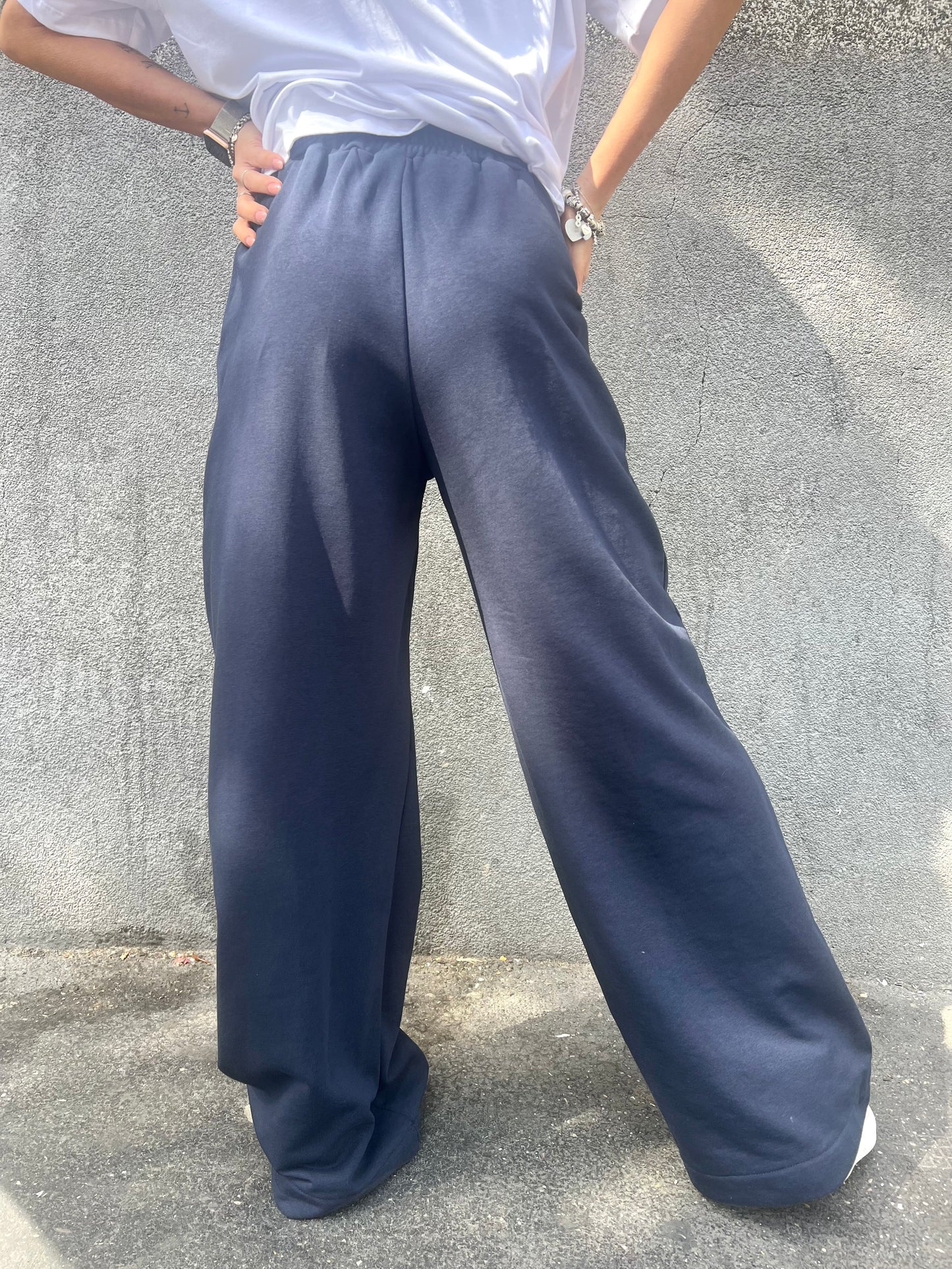 PANTALONE FELPA PALAZZO VON LACCIO MELORY BLU