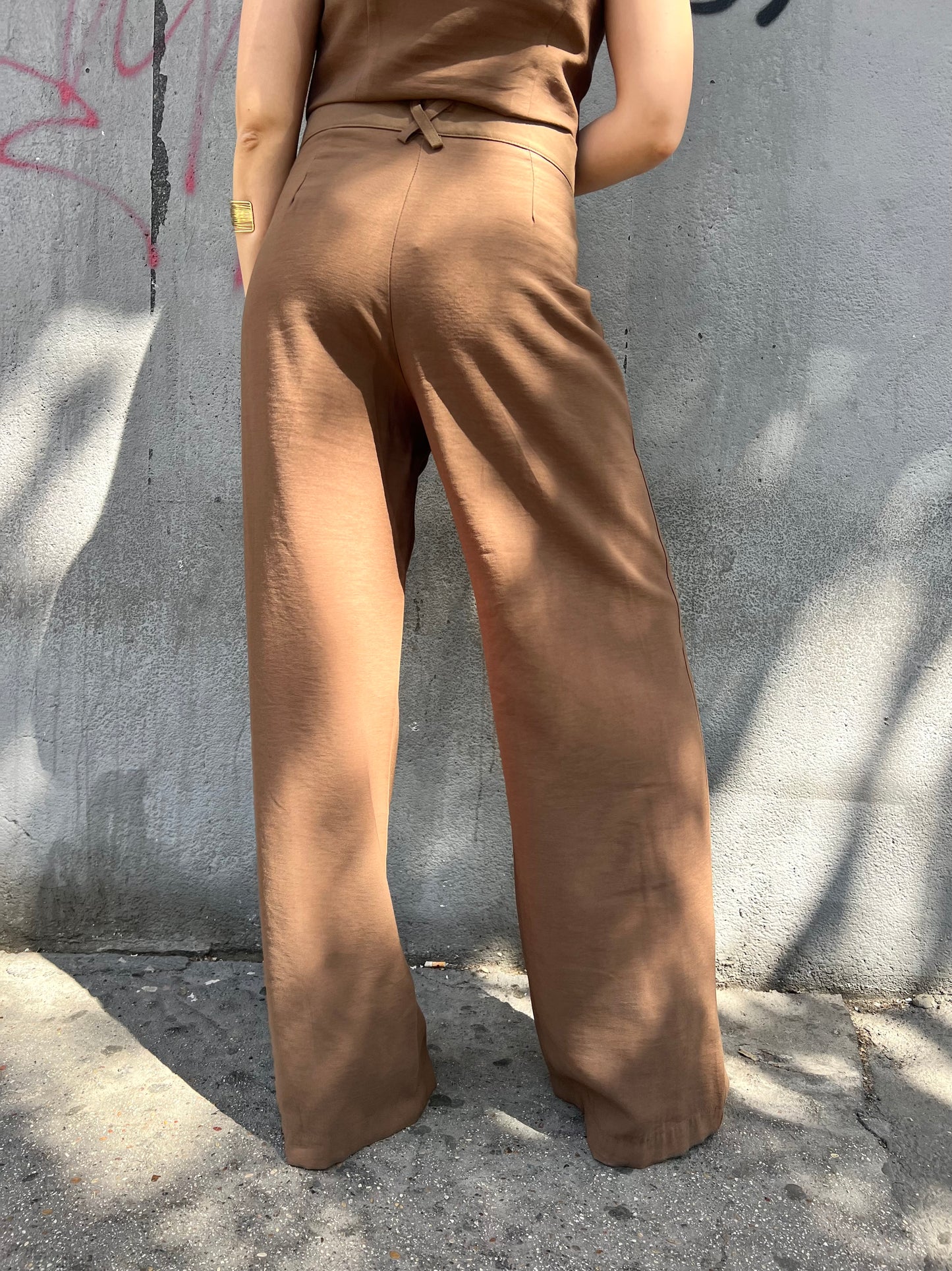 PANTALONE VITA ALTA FULL LENGHT ARABIA TABACCO