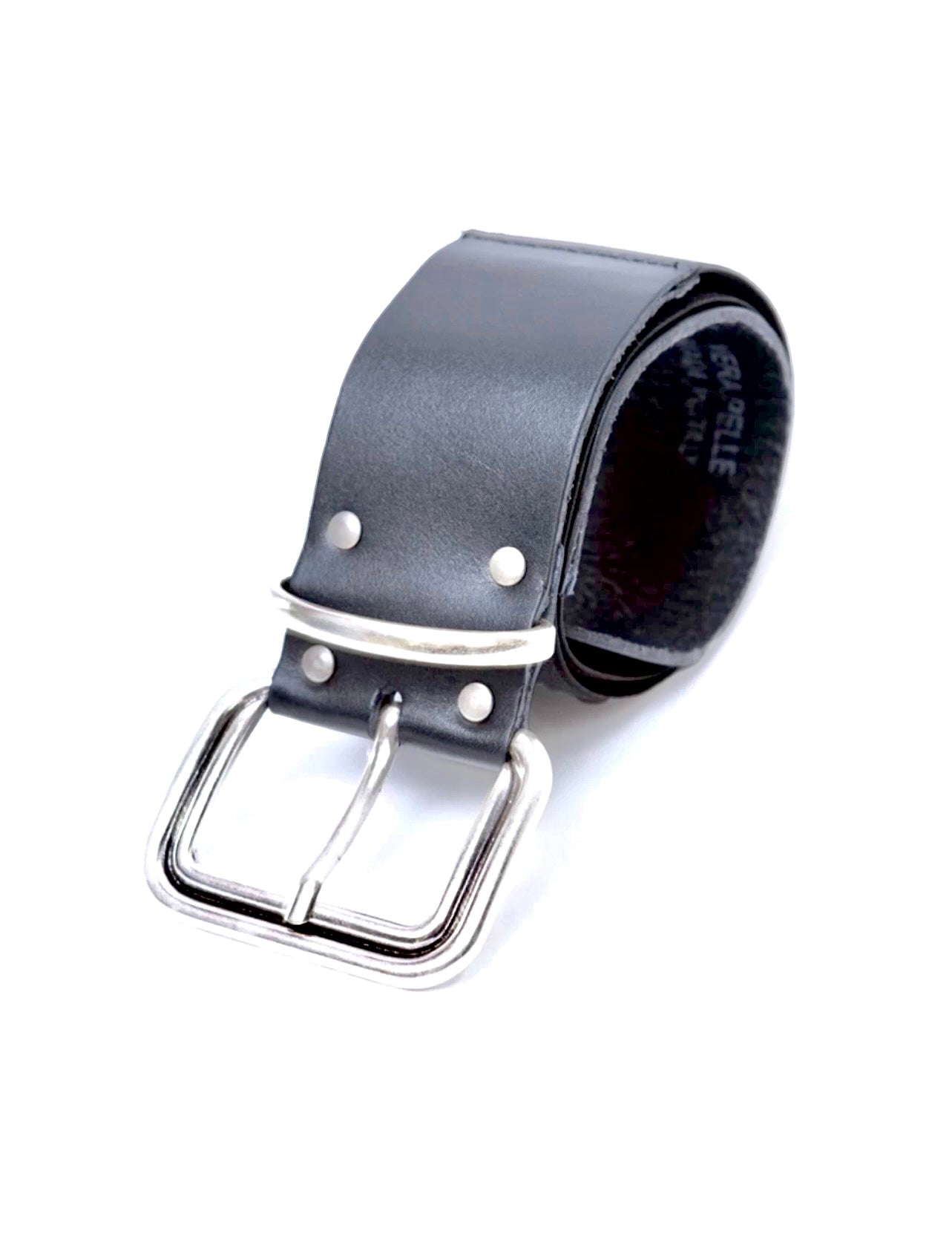 CINTURA PELLE INSERTO ELASTICO FIBBIA LAVORATA 393 NERO