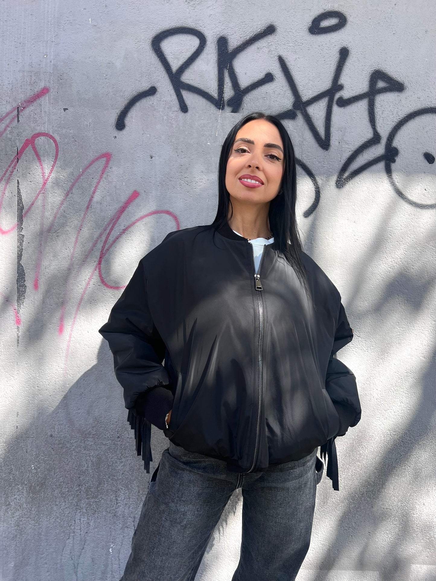 SUSY MIX BOMBER APPLICAZIONI FRANGE REBECCA NERO