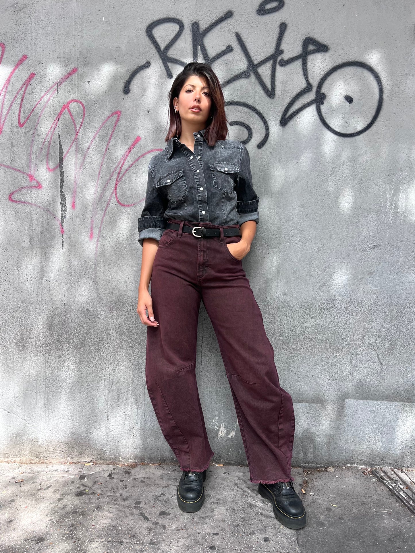 SUSY MIX DENIM VITA ALTA BALLON MIRIAM VINO