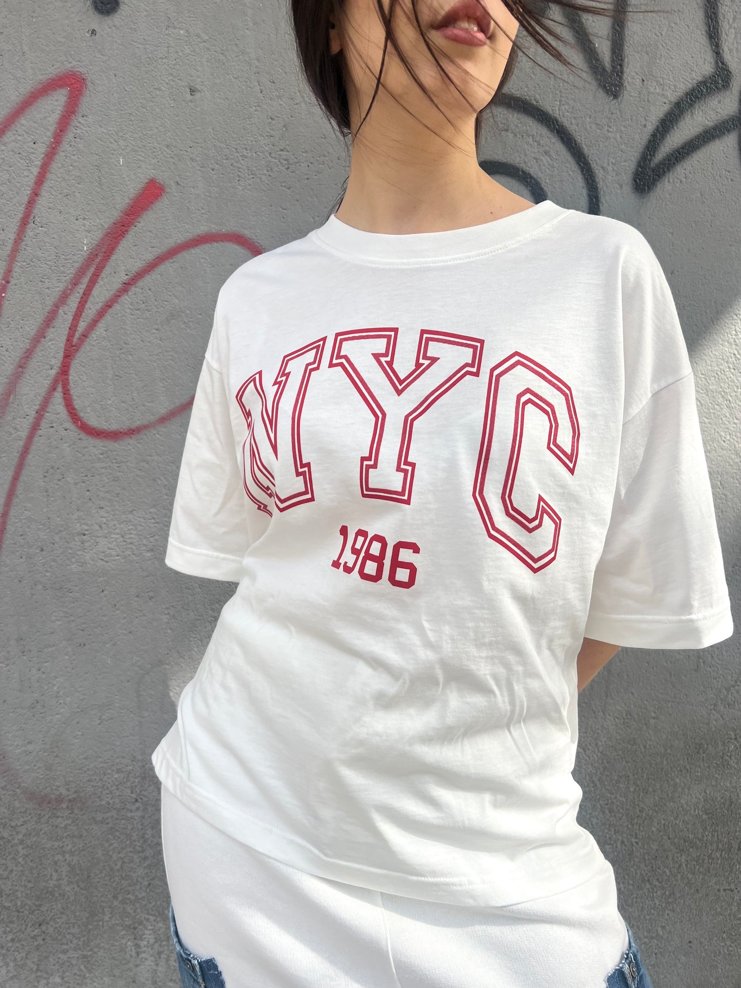 SUSY MIX T-SHIRT OVER NYC 1886 PANNA