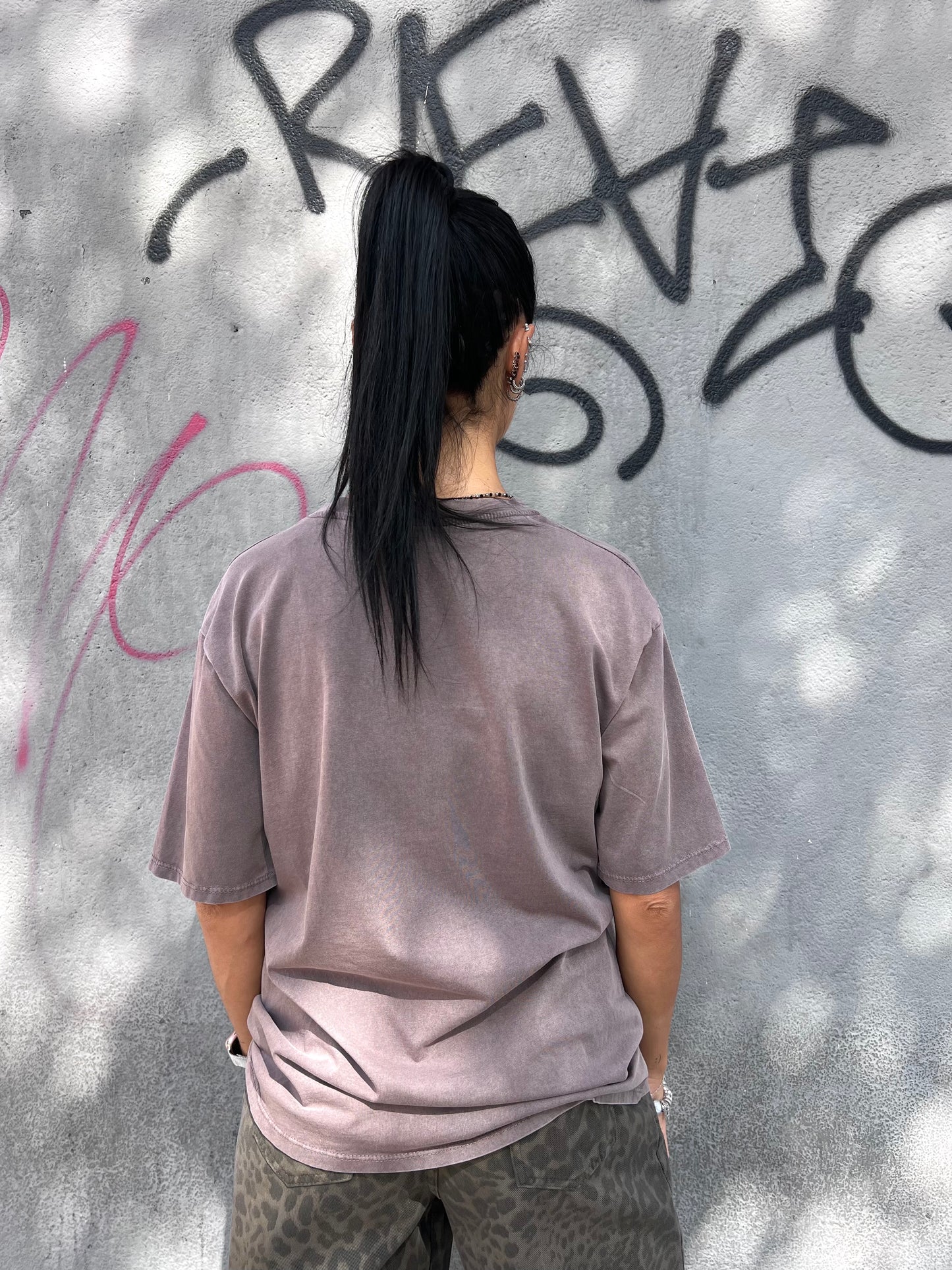 T-SHIRT M/M EFFETTO SLAVATO “ROCK ROLL” MORO