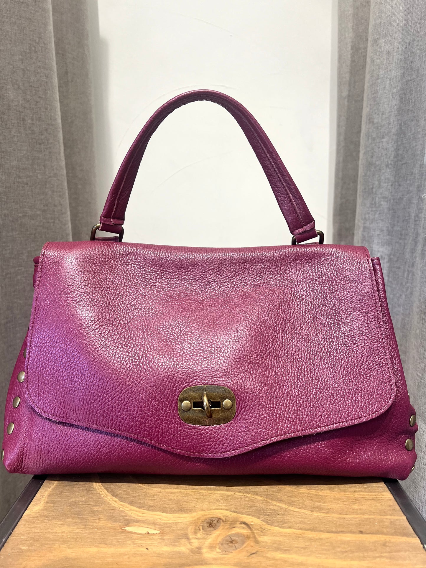 BORSA POSTINA GRANDE IN PELLE BURGUNDY