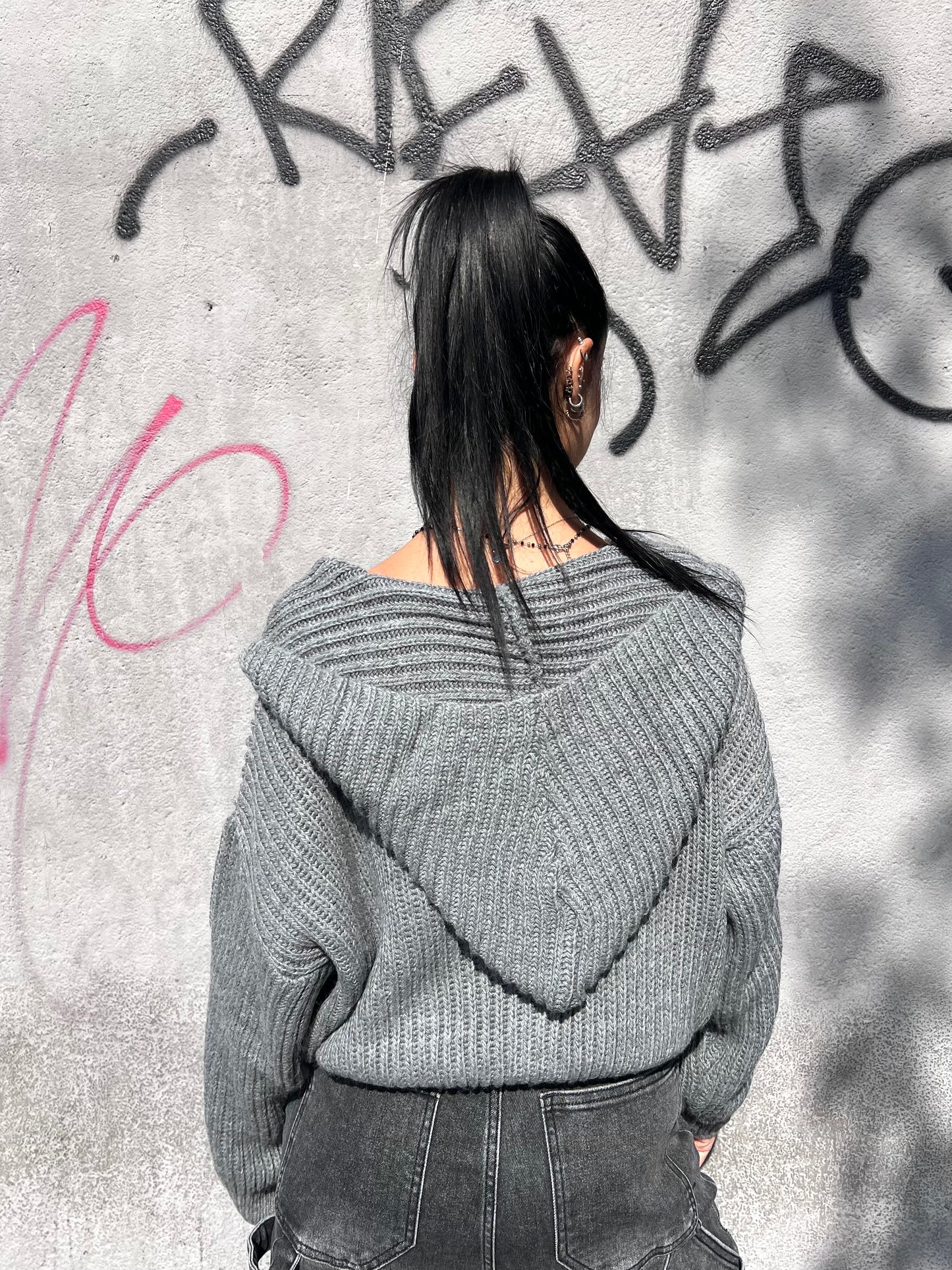 SUSY MIX CARDIGAN CROP CAPPUCCIO MOLLY GRIGIO