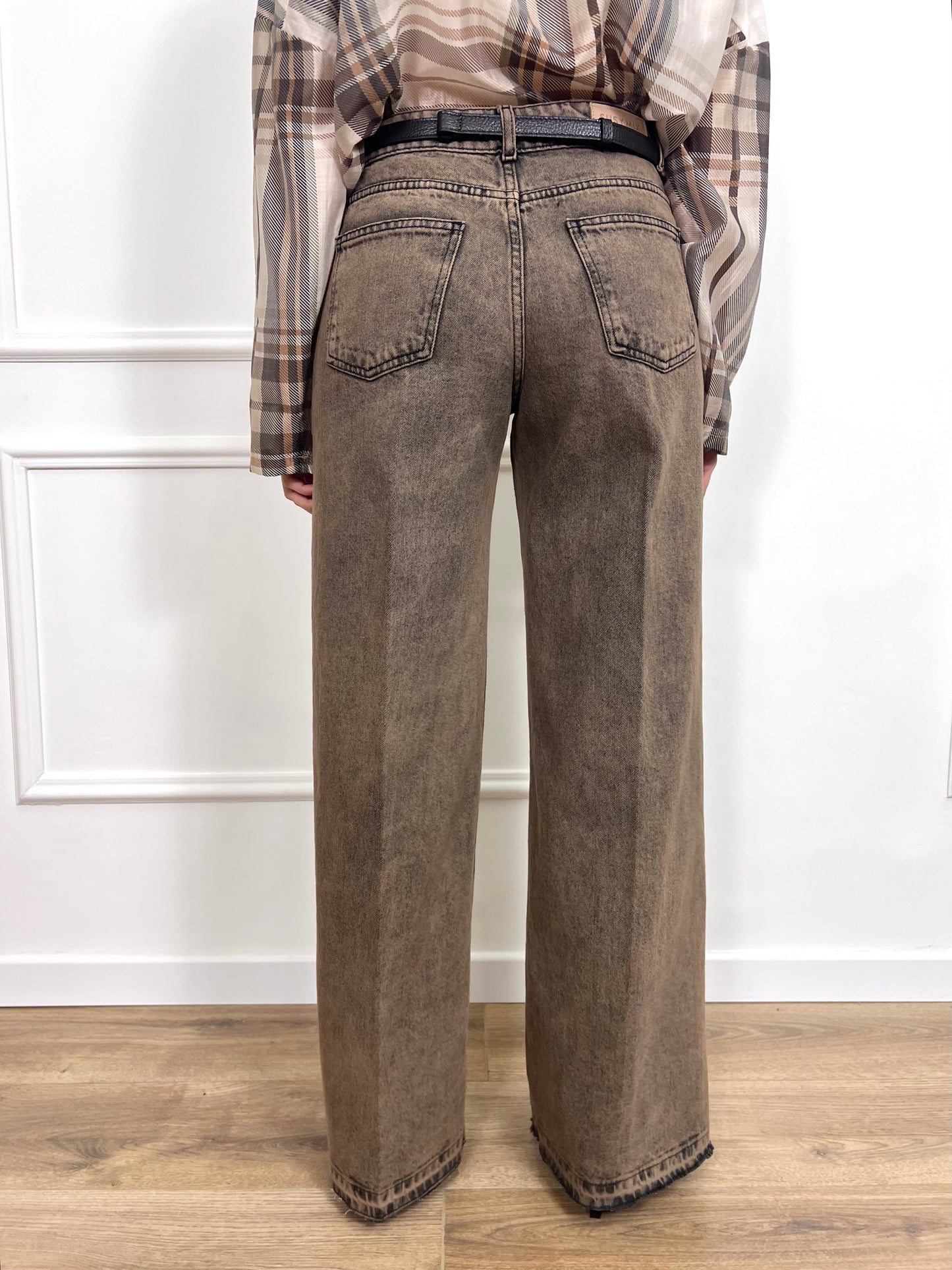 SUSY MIX DENIM PALAZZO SABBIATO VAIANA CAMEL