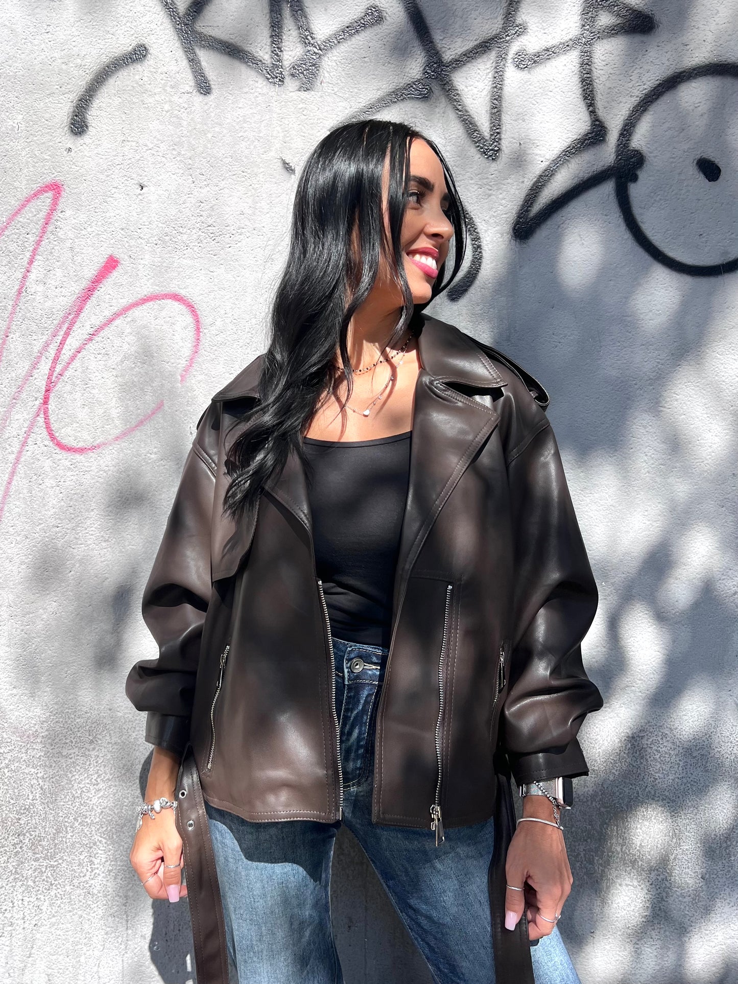 SUSY MIX GIUBBINO ECOPELLE CINTURA IN VITA CHLOE MORO