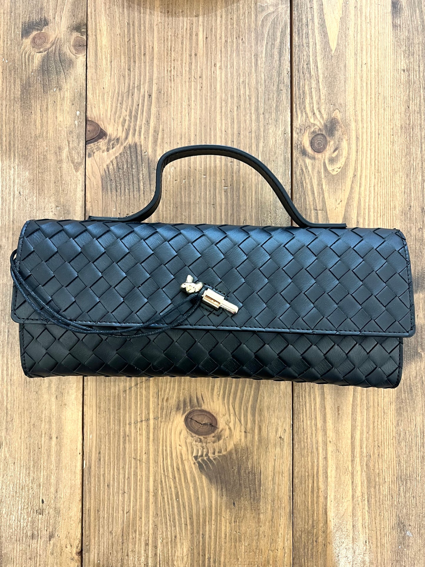 BORSA BAGUETTE VERA PELLE BOTTEGA NERO