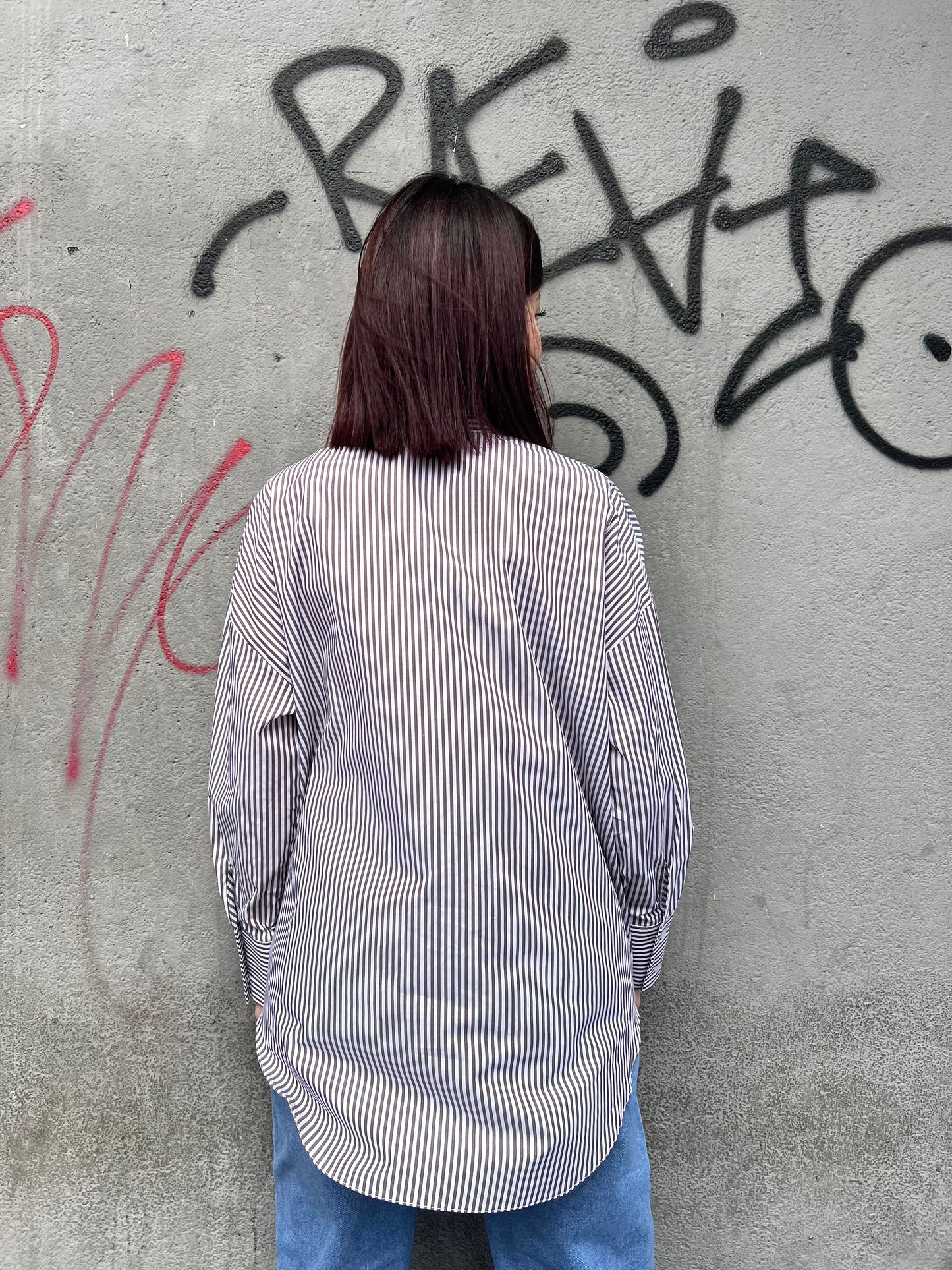 SUSY MIX CAMICIA OVER RIGHE GIOIELLO BARBARA MOKA