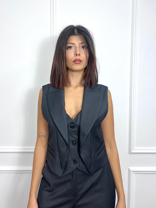 SUSY MIX GILET SARTORIALE REVER CAMILLA GRAFFITE