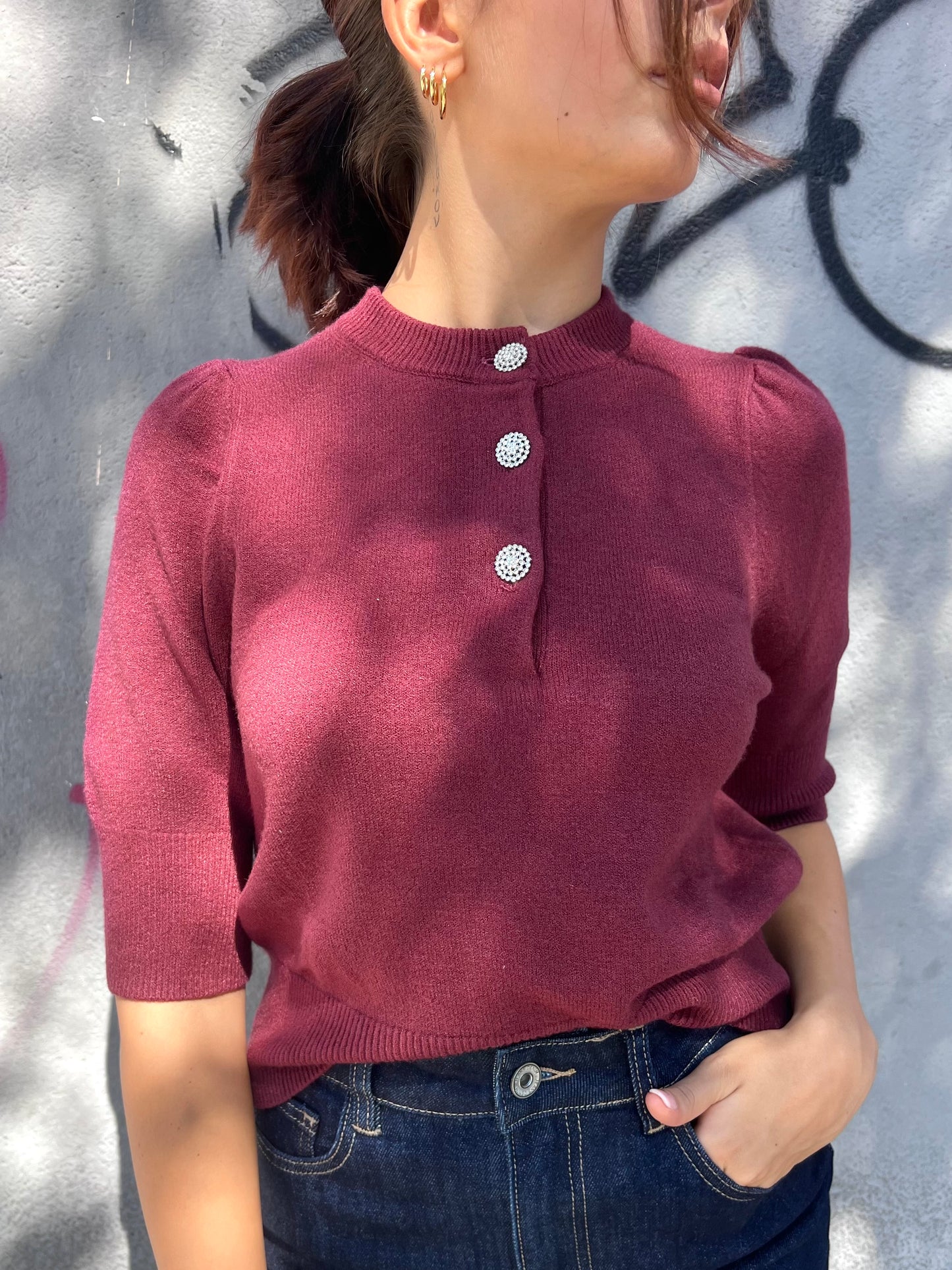 SUSY MIX PULL M/C BOTTONI GIOIELLO IOLANDA VINO
