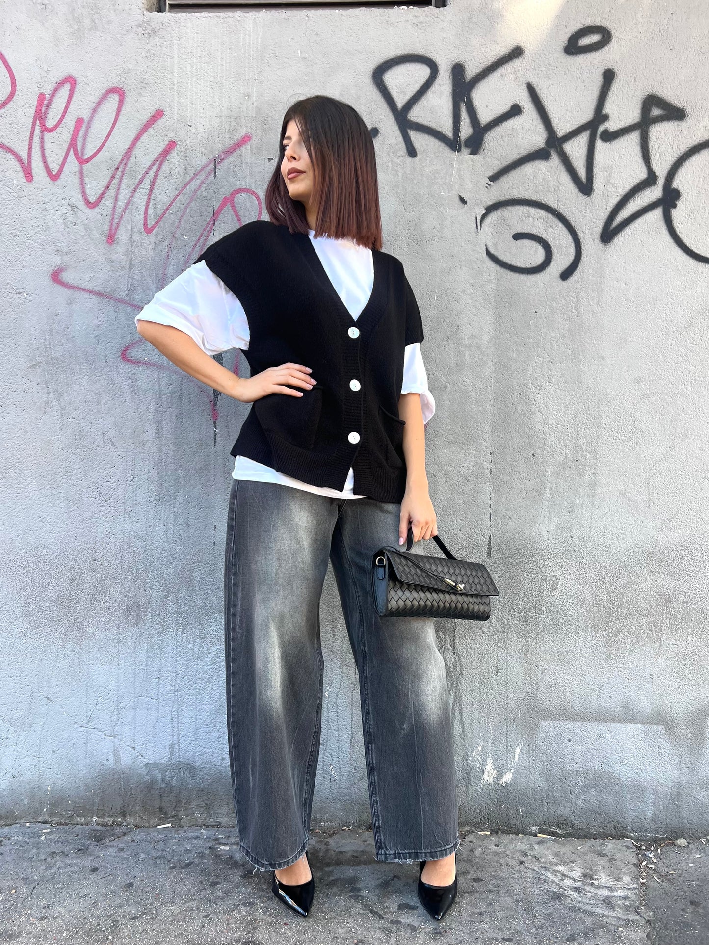 SUSY MIX DENIM VITA REGULAR BARREL SIRIA GRIGIO