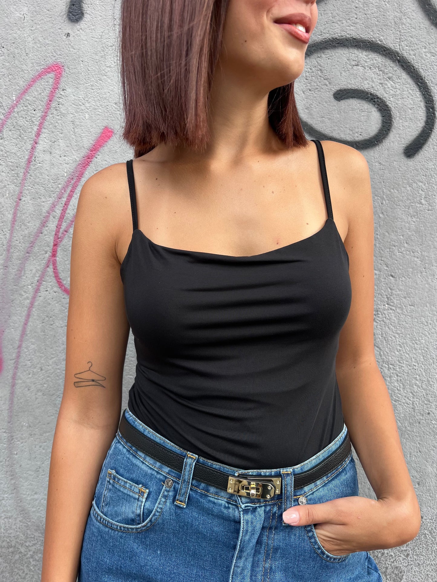 SUSY MIX BODY SPALLINE FINE LINA NERO