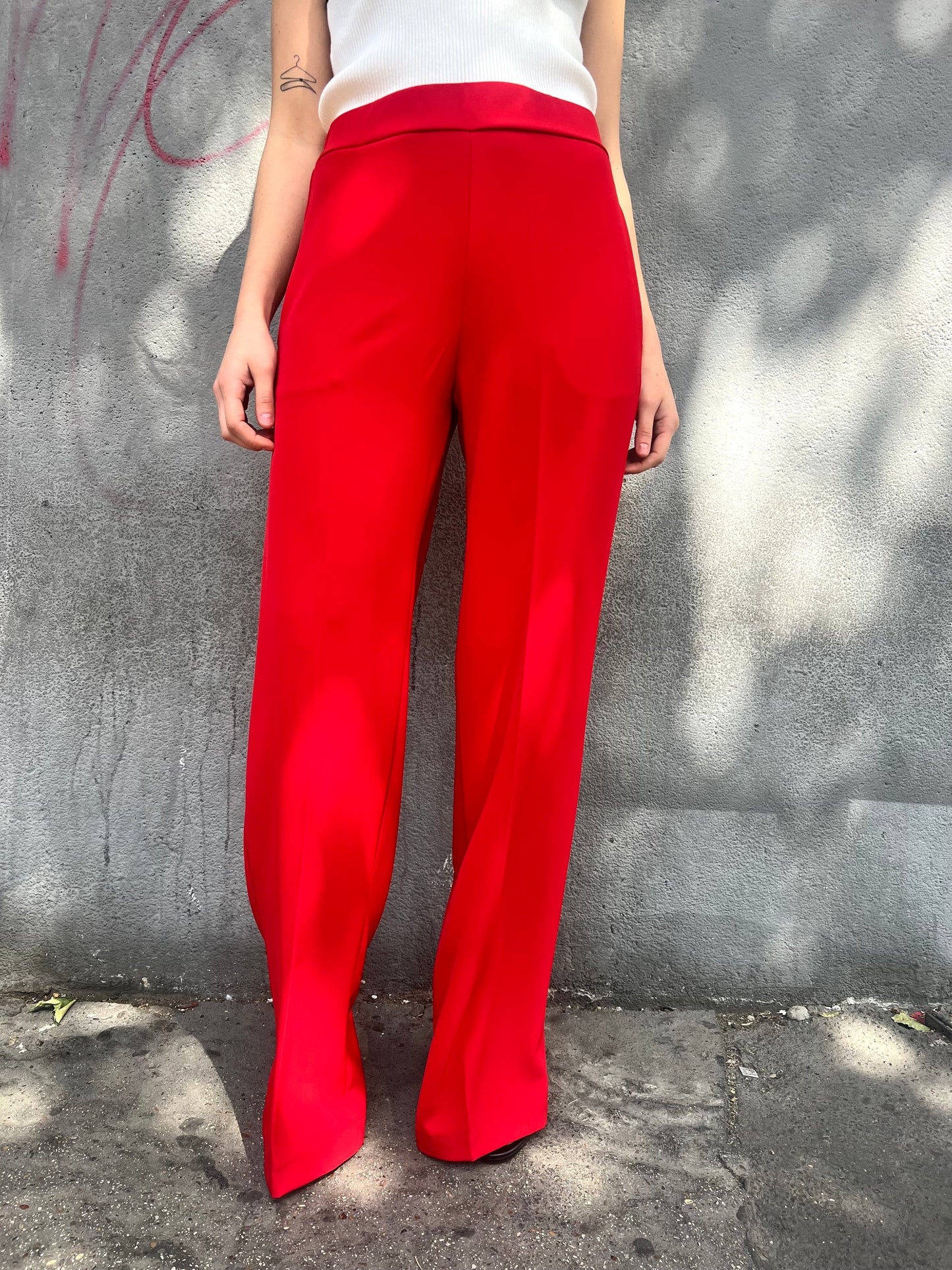 SUSY MIX PANTALONE FLUIDO FULL LENGHT MIRIAM ROSSO