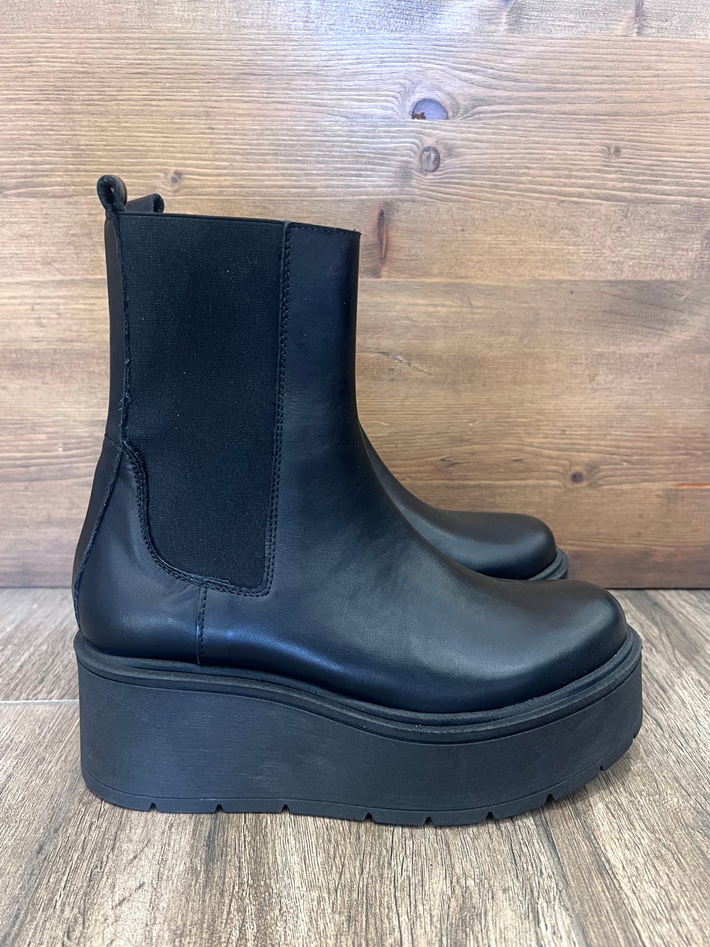 STIVALE BEATLES CON PLATFORM PELLE AFRODITE NERO