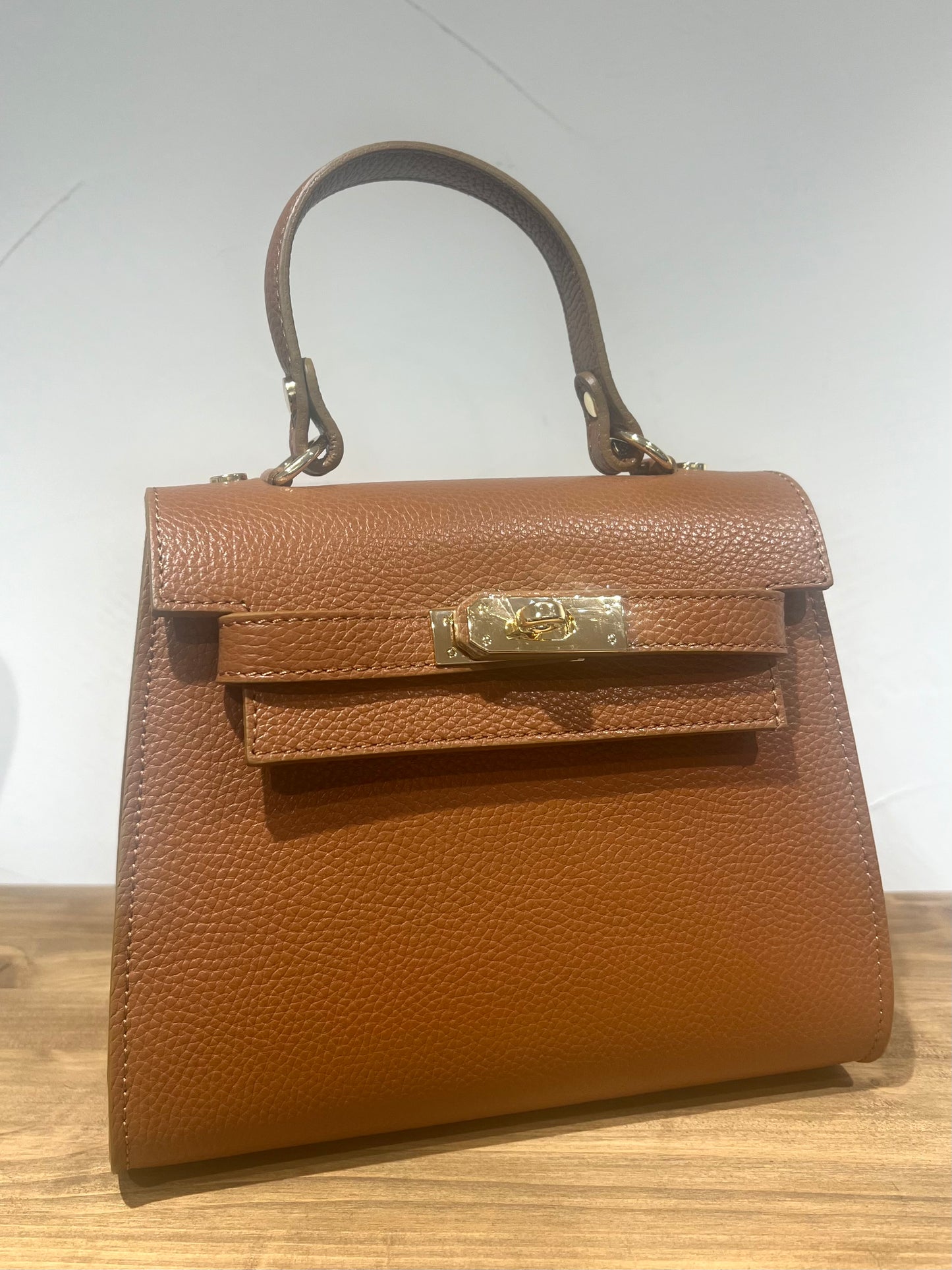 BORSA IN PELLE KELLY SMALL CUOIO