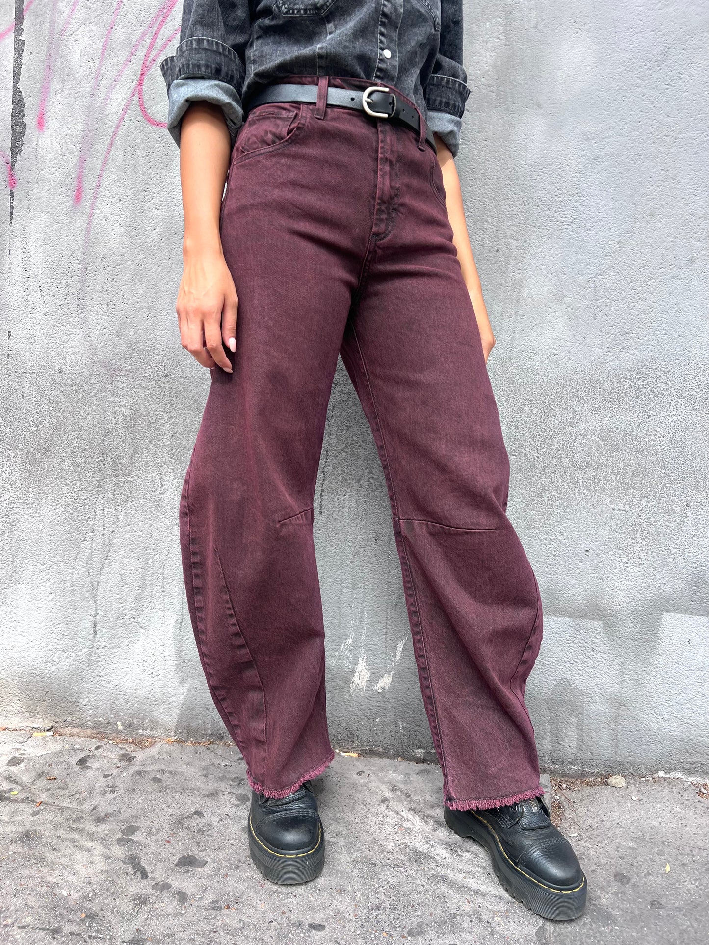 SUSY MIX DENIM VITA ALTA BALLON MIRIAM VINO