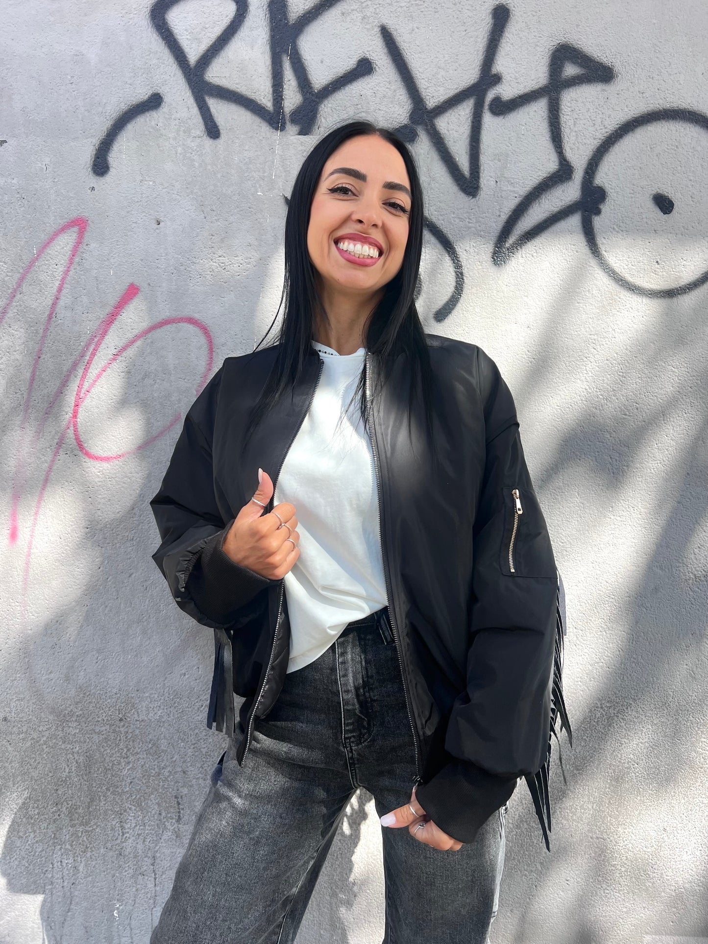 SUSY MIX BOMBER APPLICAZIONI FRANGE REBECCA NERO