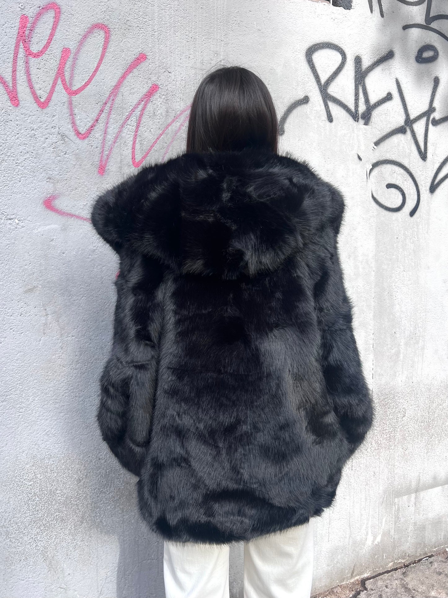 ECOPELLICCIA OVER CAPPUCCIO MIRANDA NERO