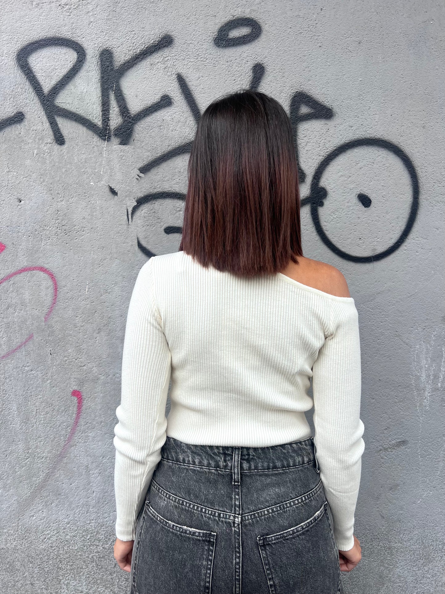 SUSY MIX MAGLIA CROP CUT OUT COSTINE ILARIA BURRO