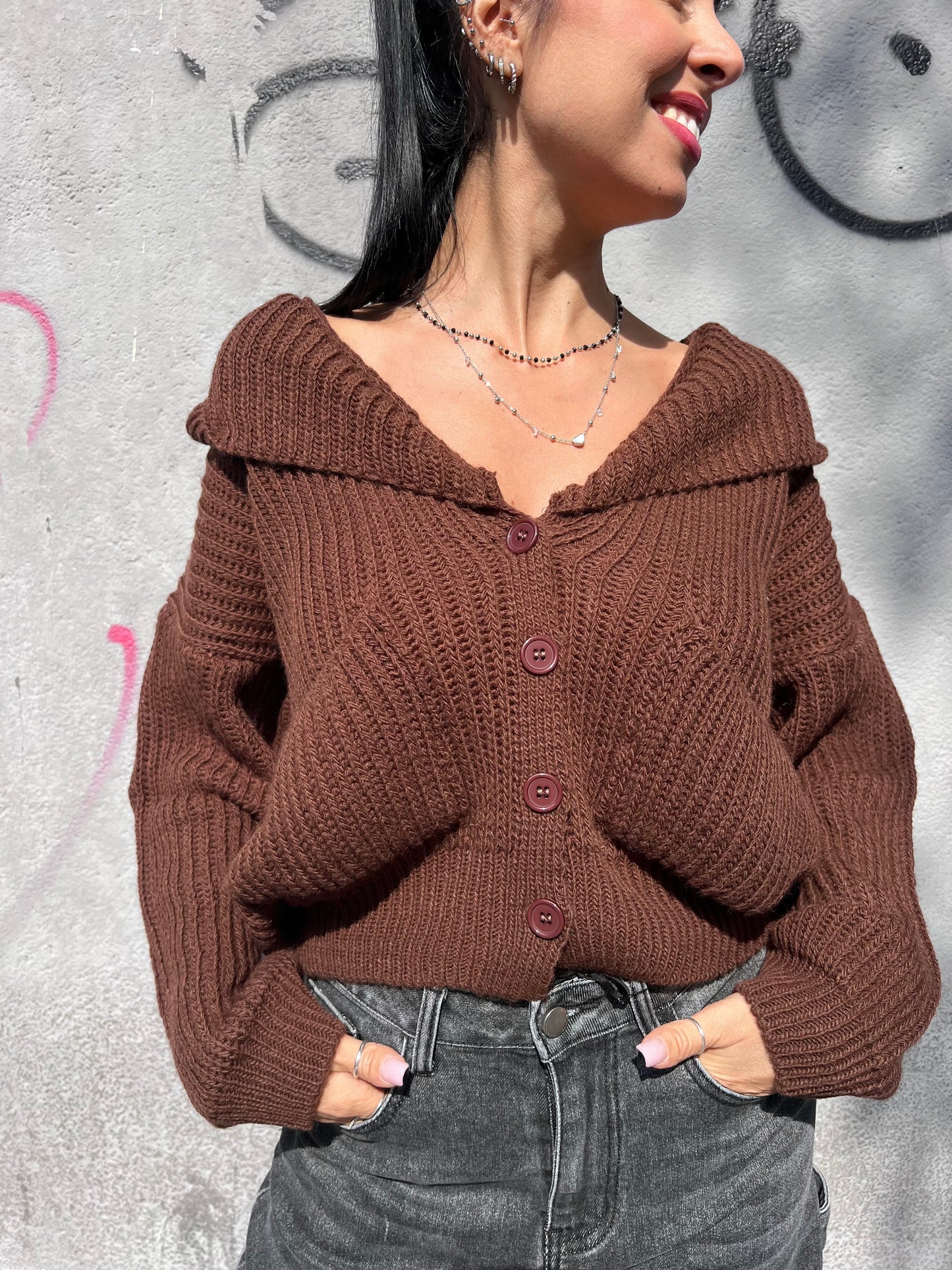 SUSY MIX CARDIGAN CROP CAPPUCCIO MOLLY MORO