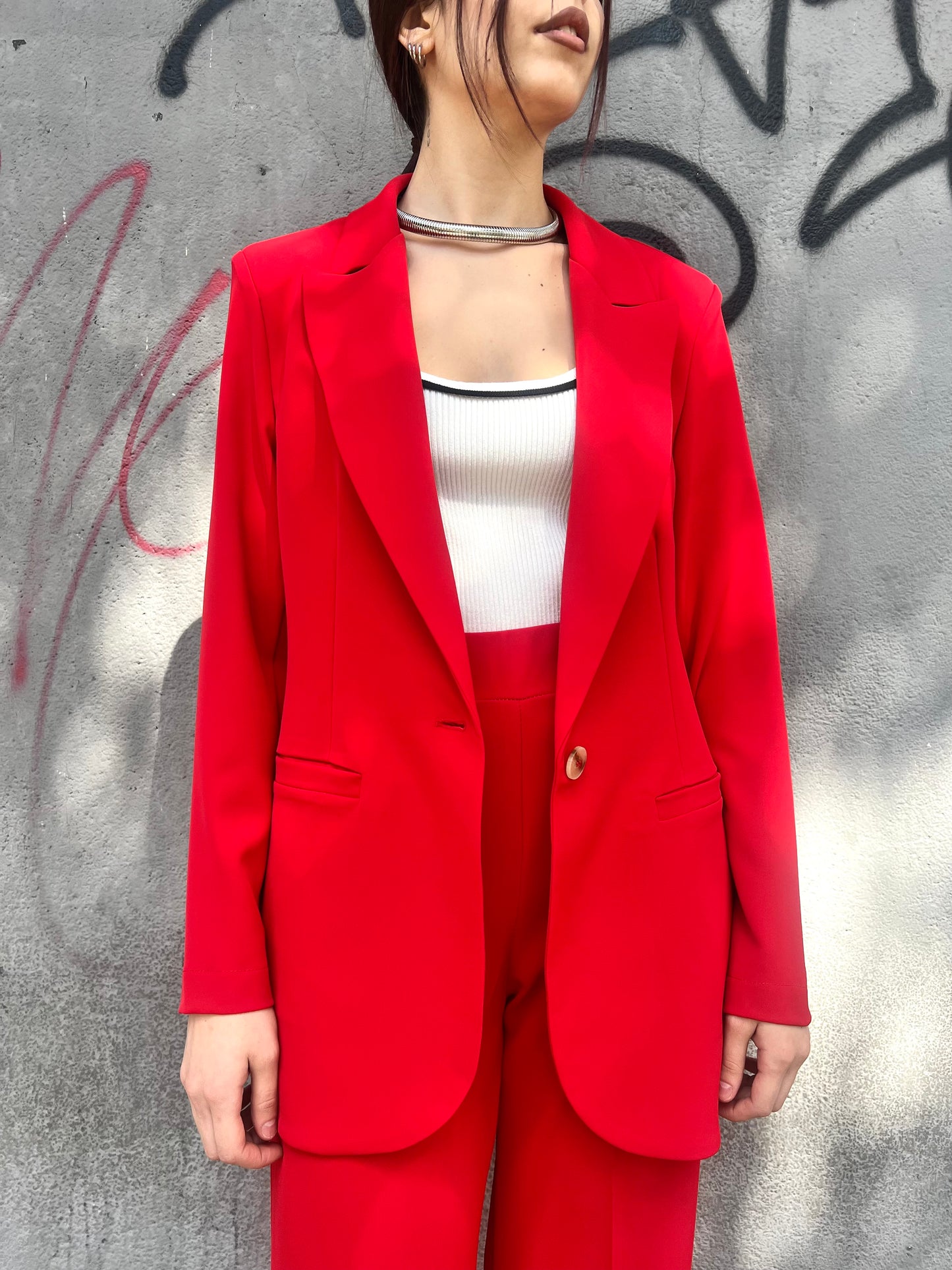 SUSY MIX GIACCA MONOPETTO FLUIDO MIRIAM ROSSO