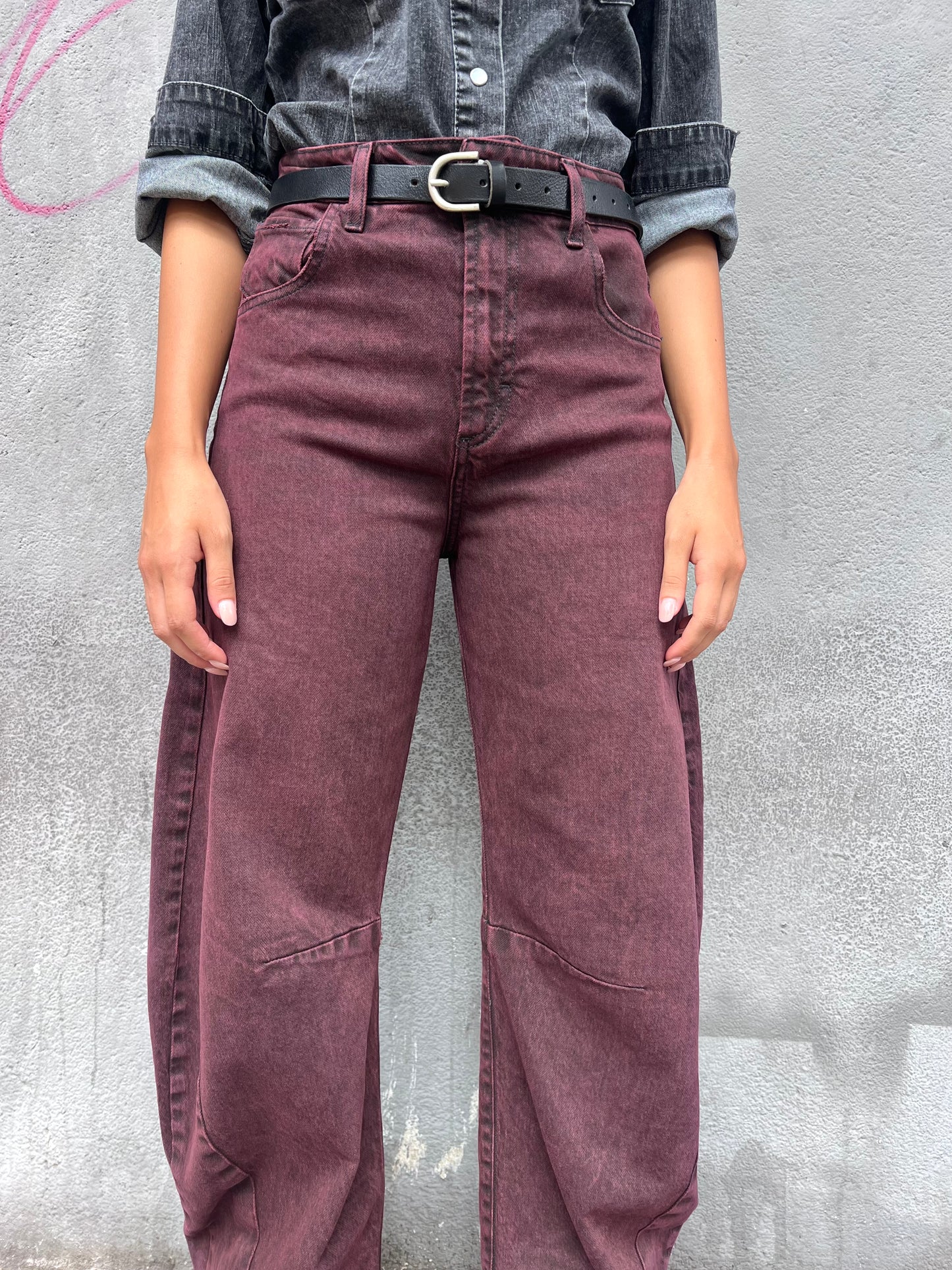 SUSY MIX DENIM VITA ALTA BALLON MIRIAM VINO