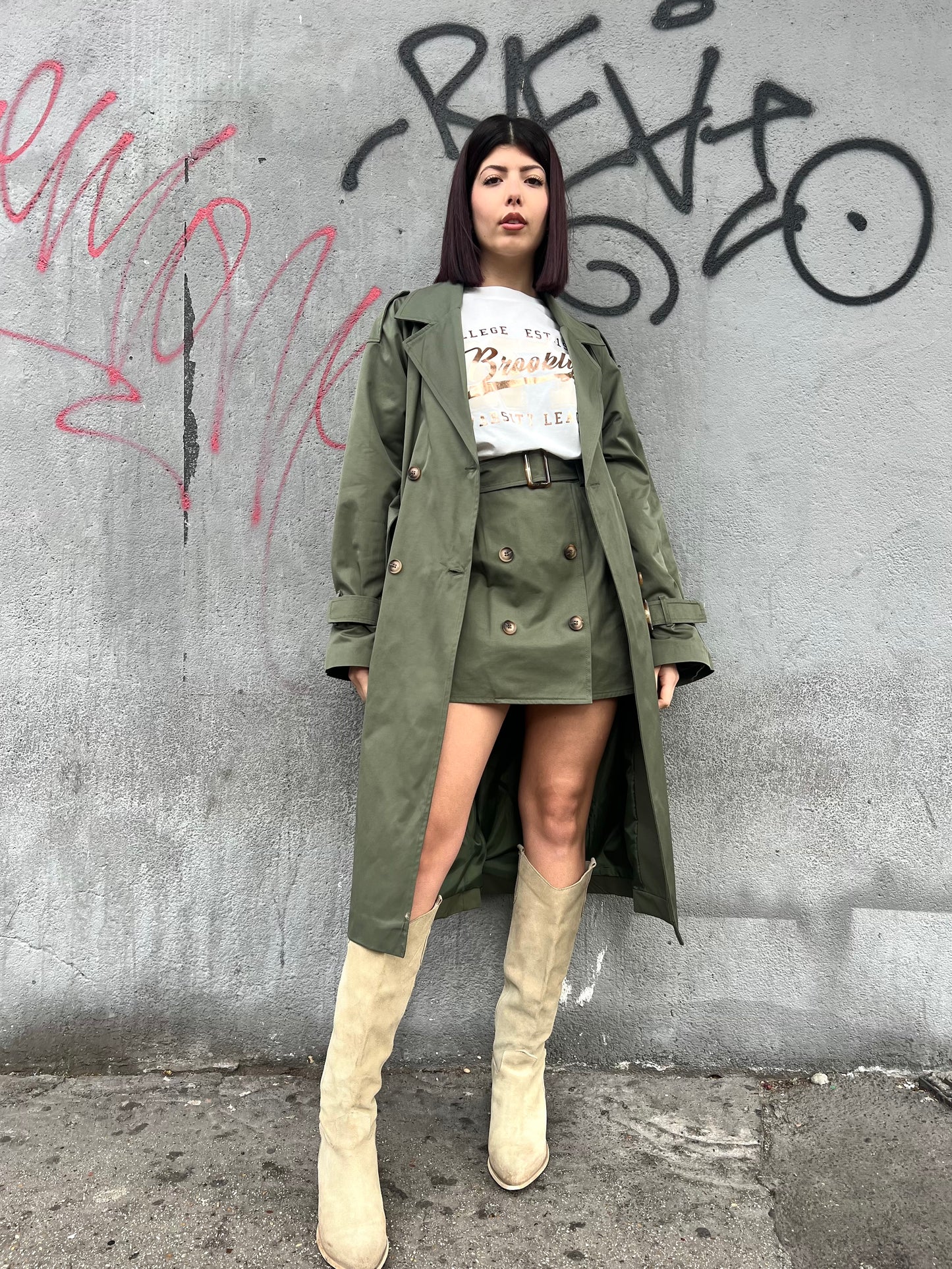 SUSY MIX TRENCH OVER TESSUTO TECNICO ERIN MILITARE