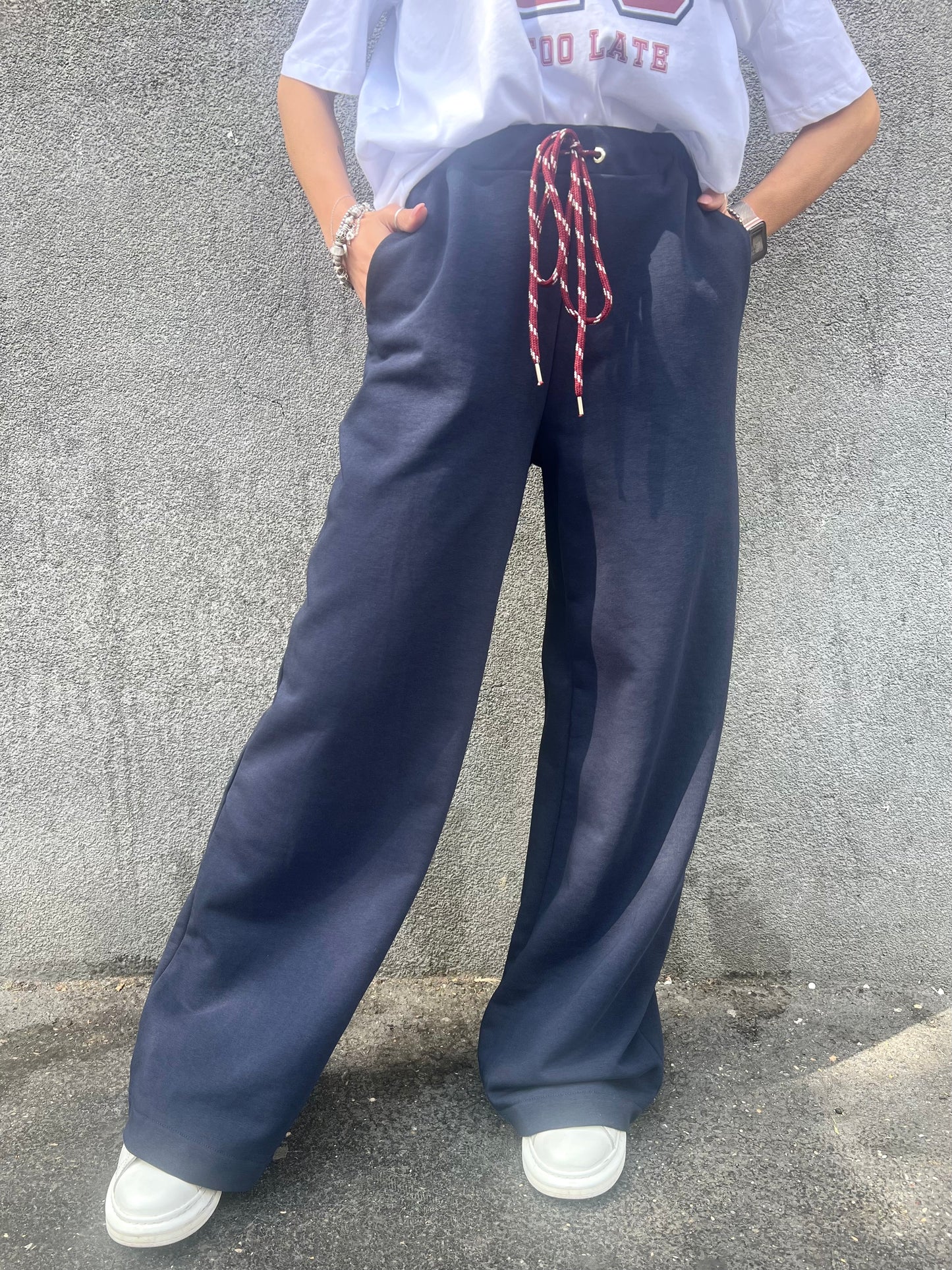 PANTALONE FELPA PALAZZO VON LACCIO MELORY BLU