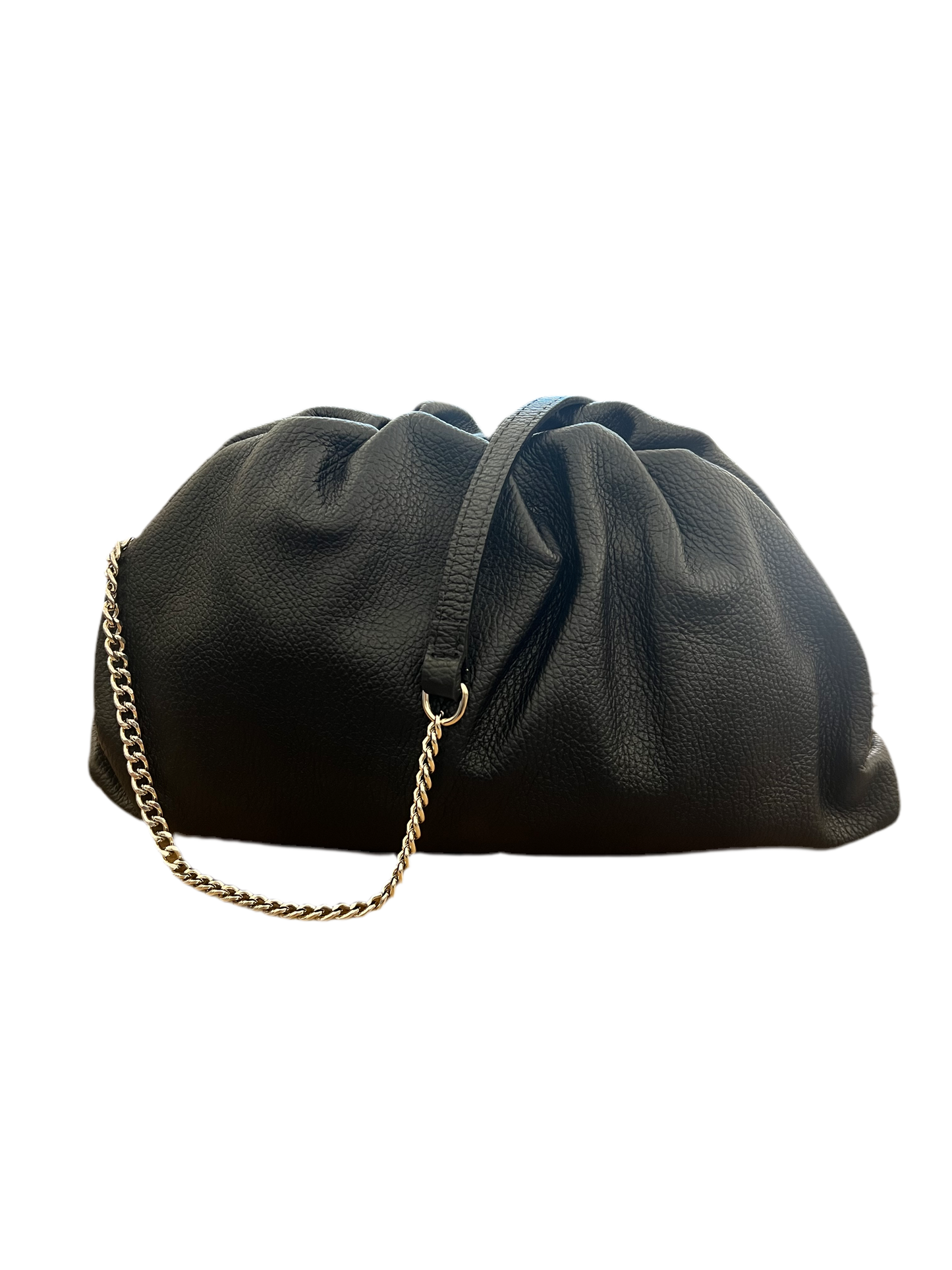 BORSA IN PELLE CON TRACOLLA POUCH NERO