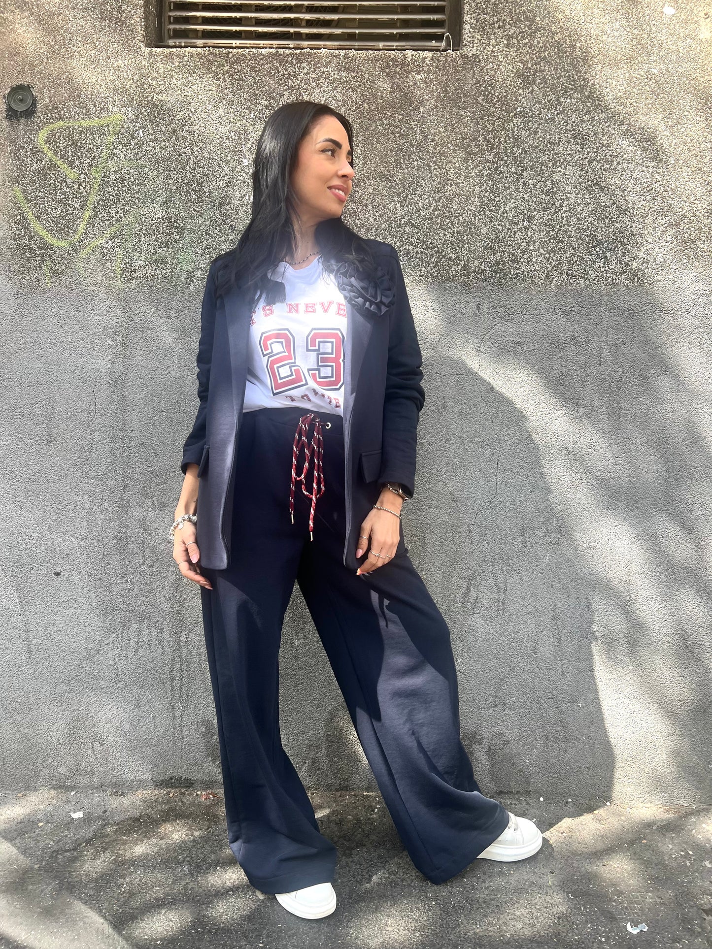 PANTALONE FELPA PALAZZO VON LACCIO MELORY BLU