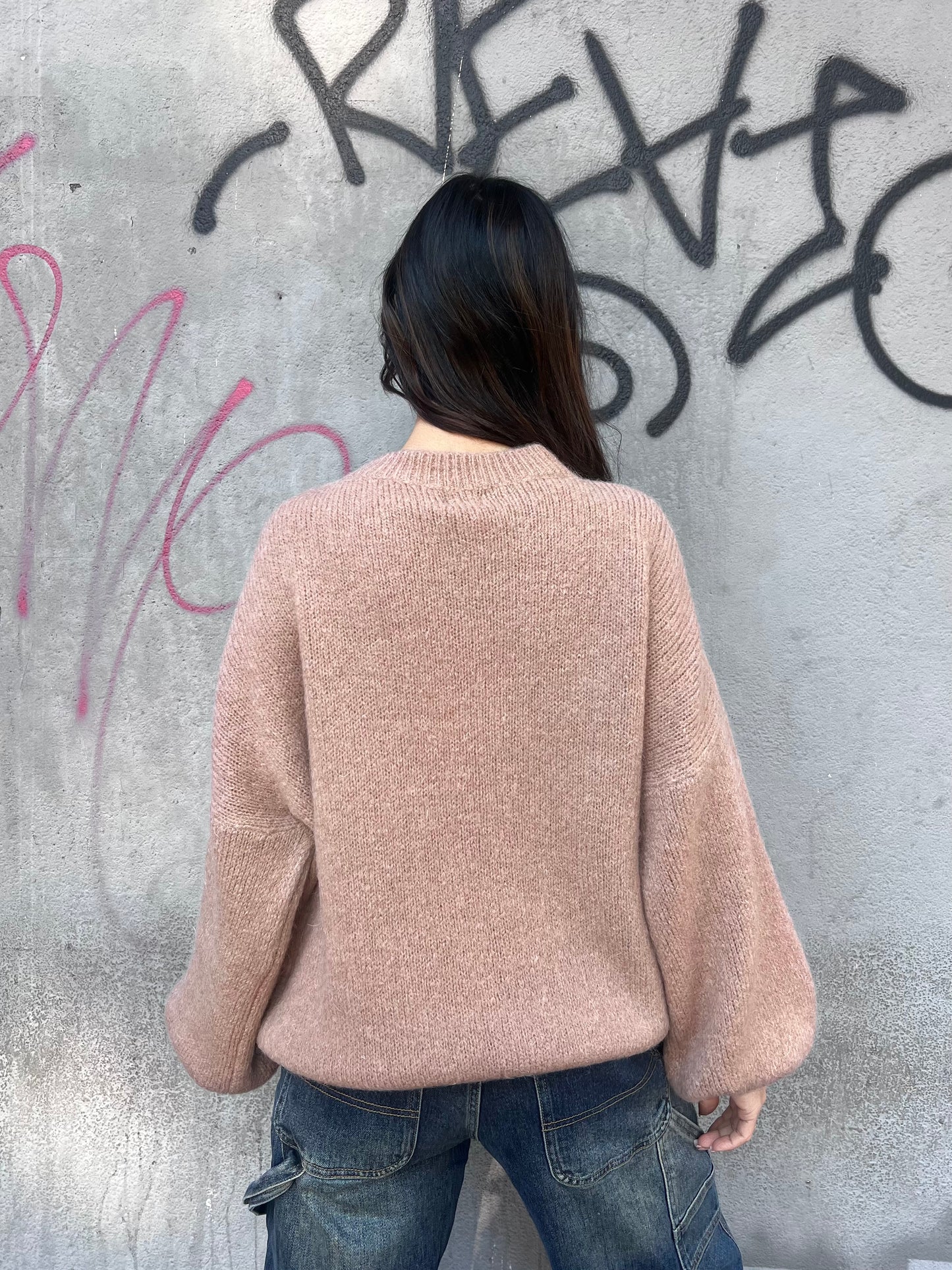 SUSY MIX MAGLIA OVER MOHAIR MANICA PALLONCINO MIA