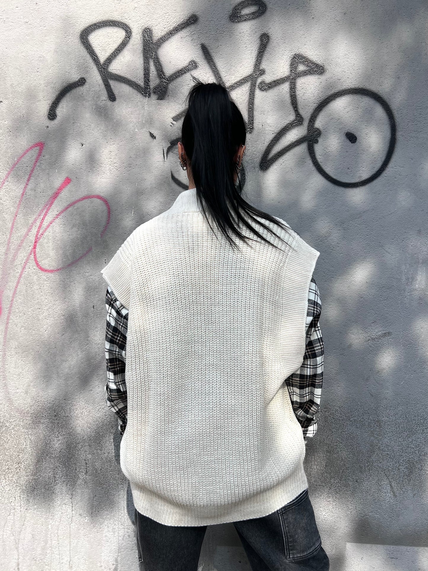 SUSY MIX GILET SCOLLO V BOTTONI YARY BURRO