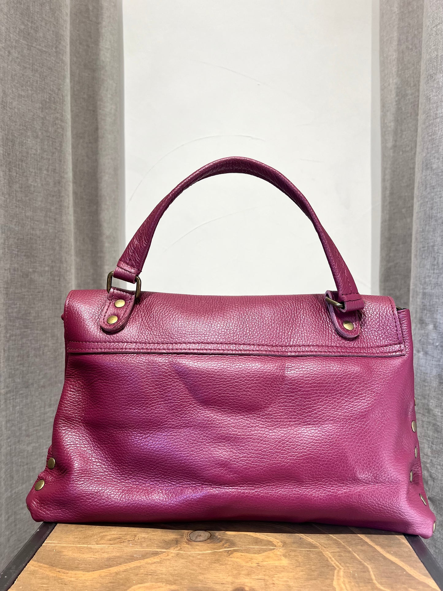 BORSA POSTINA GRANDE IN PELLE BURGUNDY