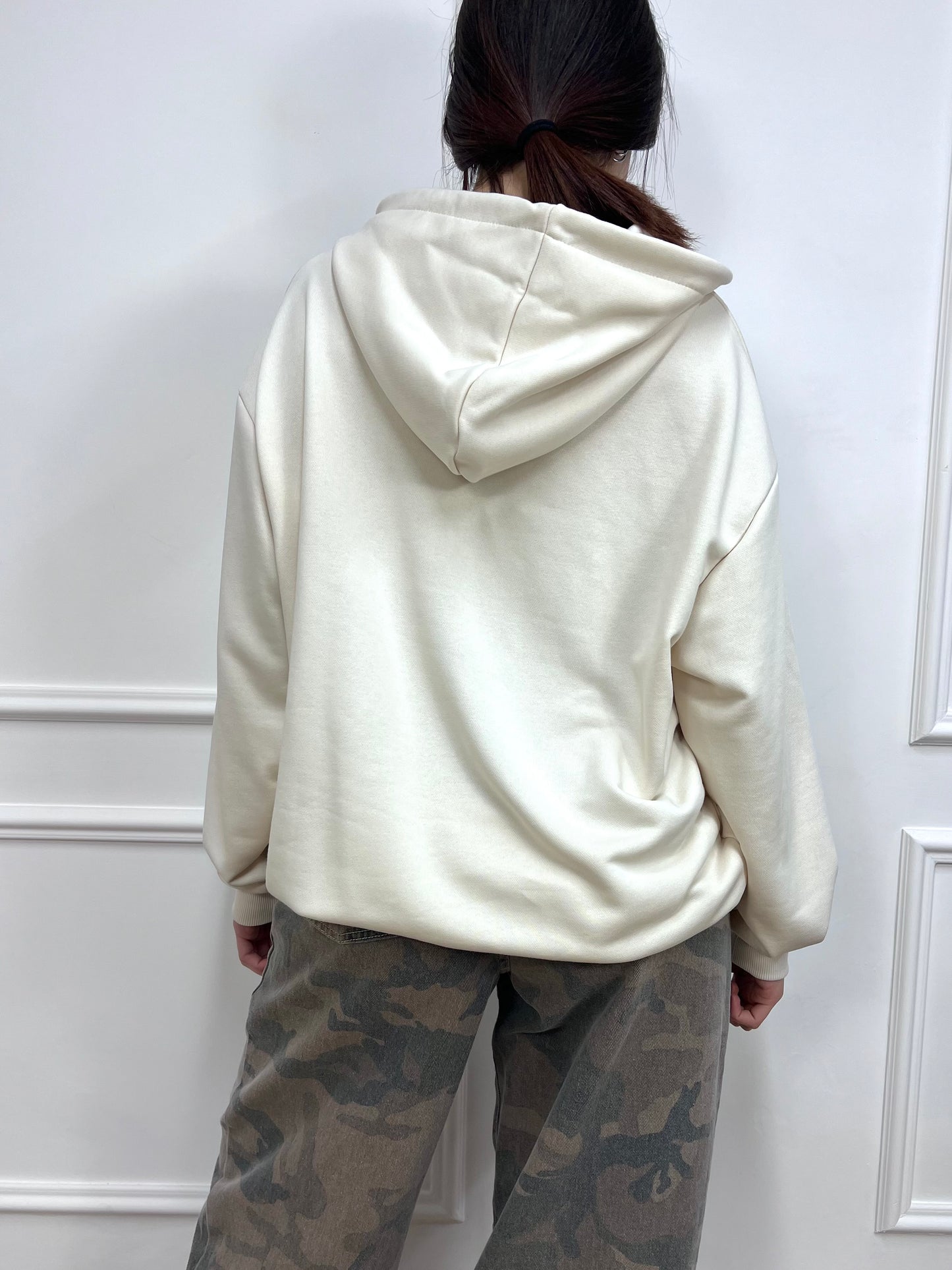 SUSY MIX FELPA MARSUPIO CAPPUCCIO AGATA BURRO