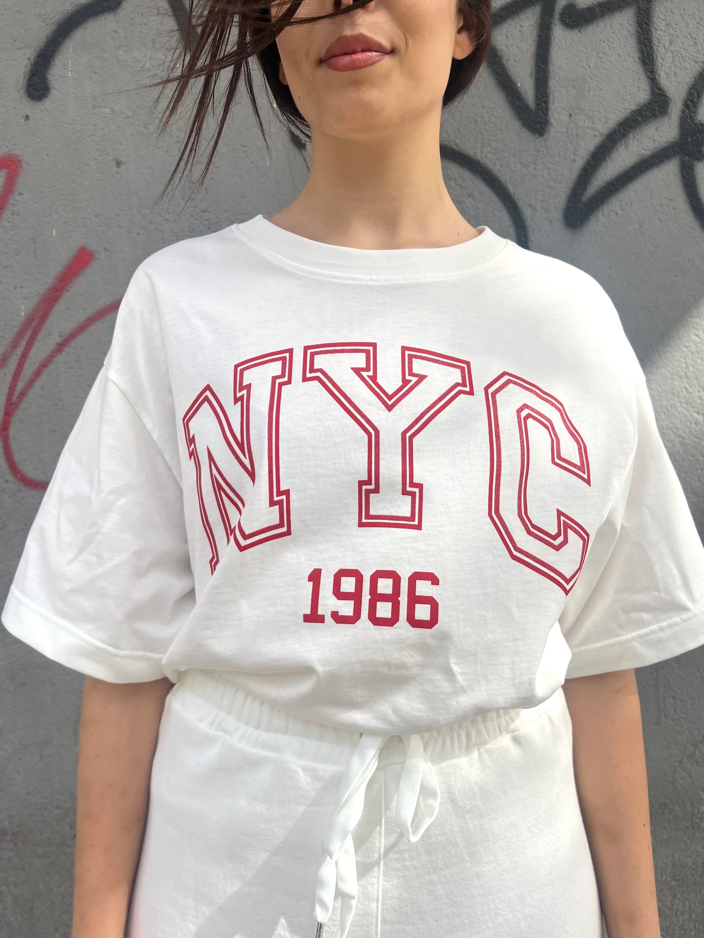 SUSY MIX T-SHIRT OVER NYC 1886 PANNA