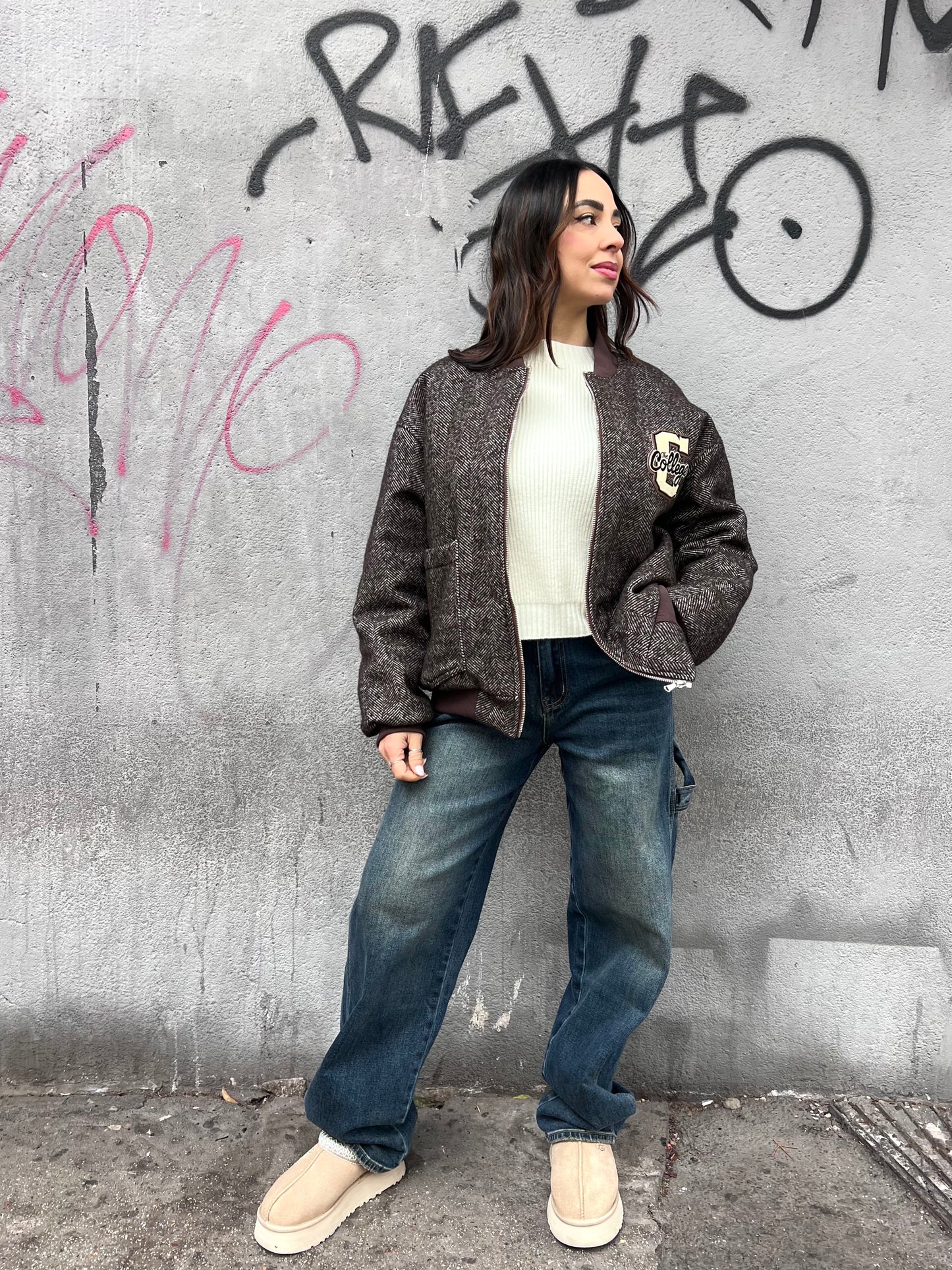 SUSY MIX GIUBBINO SPINATO PATCH “COLLEGE” MORO