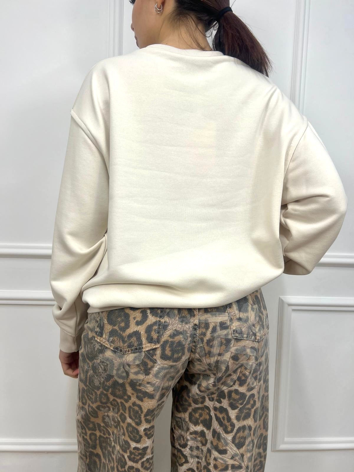 SUSY MIX FELPA GIROCOLLO AGATA BURRO