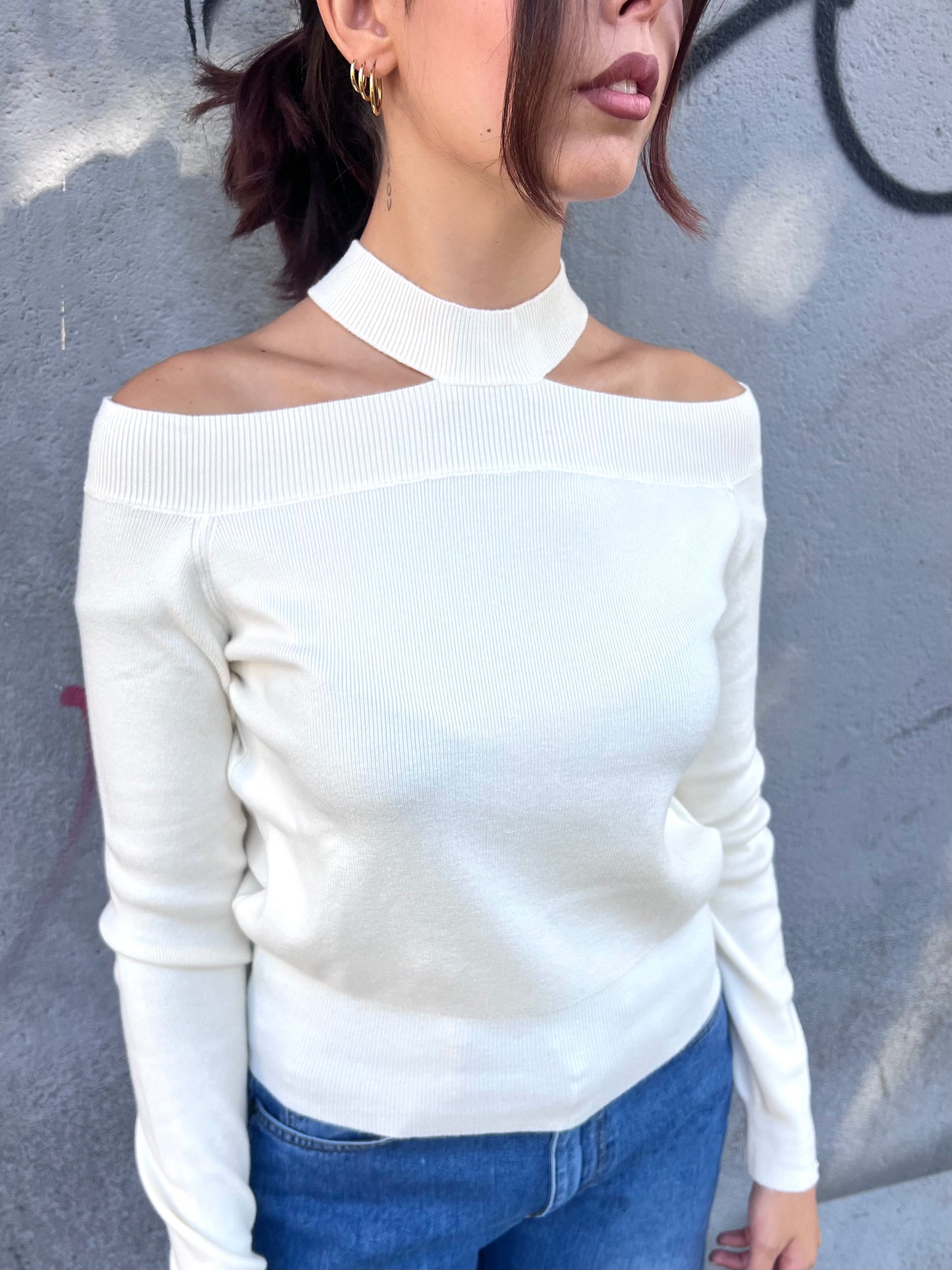 SUSY MIX MAGLIA RASATA CUT OUT VERONICA BURRO