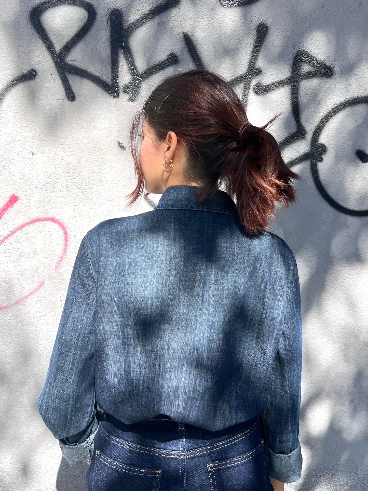 SUSY MIX CAMICIA DENIM FRANGE DESY BLU