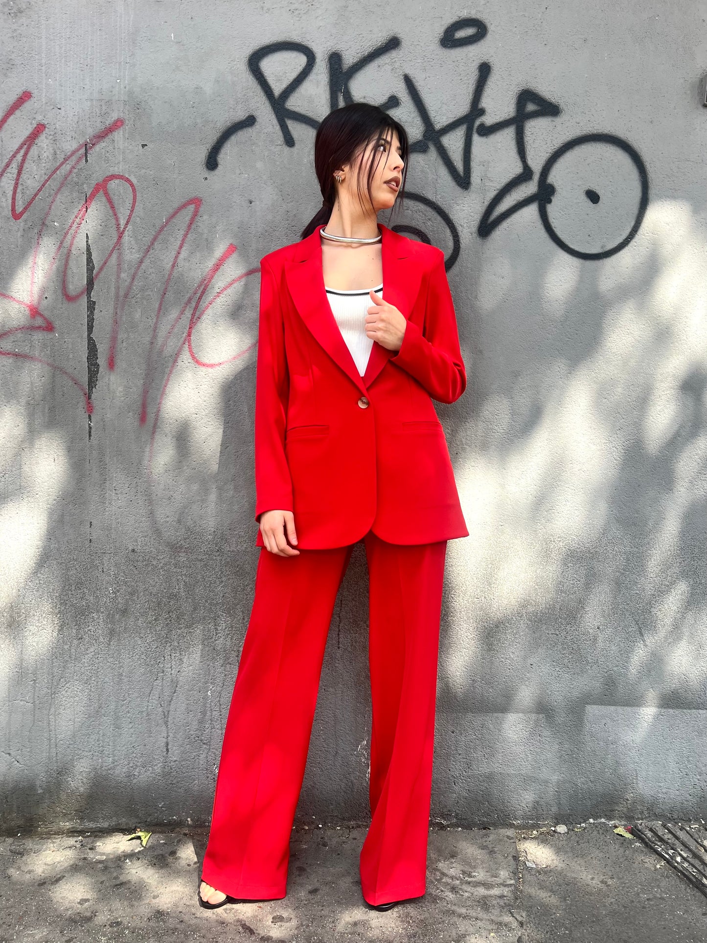 SUSY MIX GIACCA MONOPETTO FLUIDO MIRIAM ROSSO